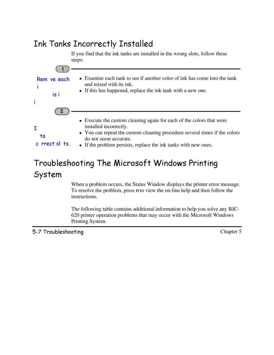 Canon BJC-620 user manual QN7DQNV,QFRUUHFWO\,QVWDOOHG 