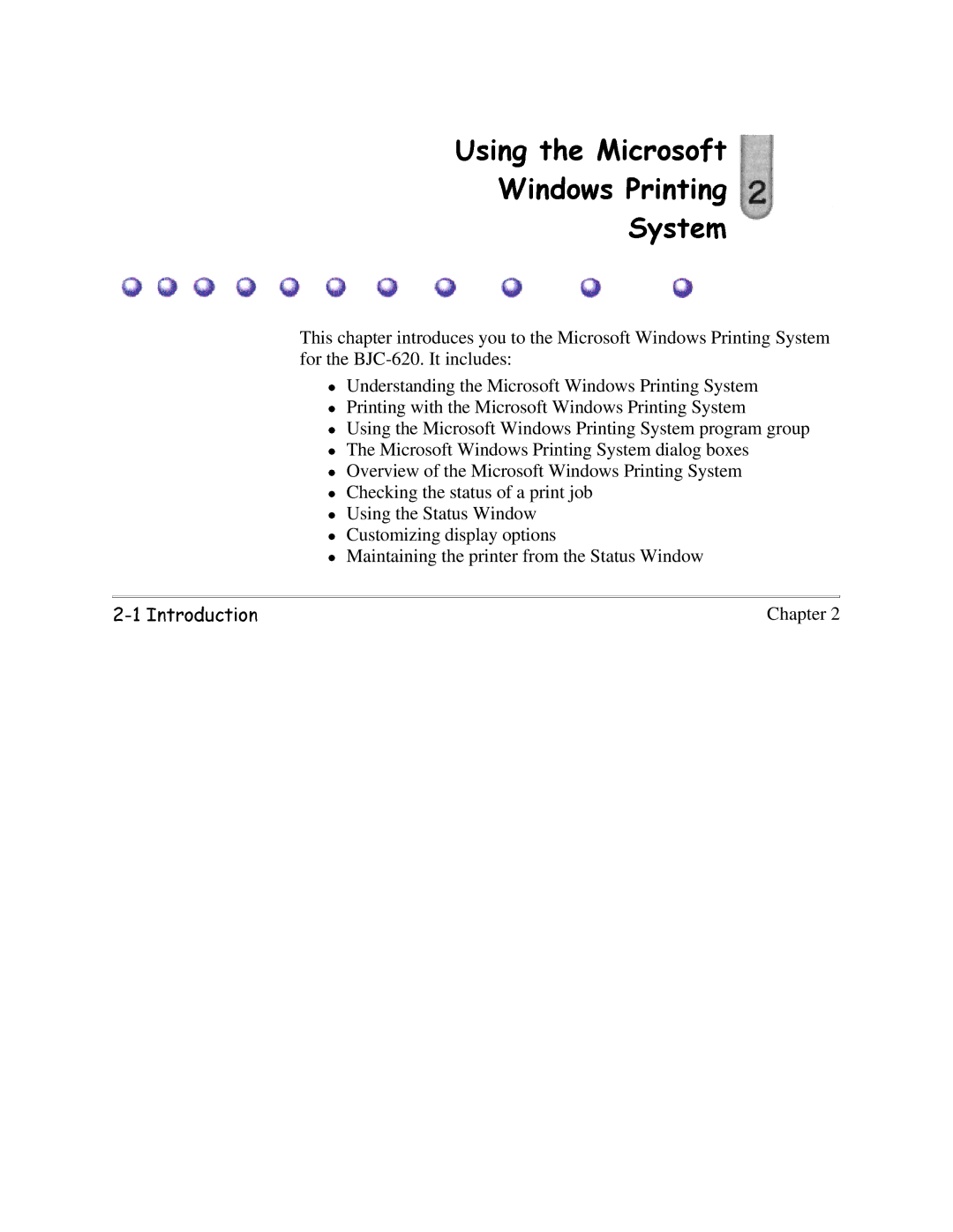 Canon BJC-620 user manual 8VLQJLQGRZVWKH0LF3ULQLQJ6\VHPRVRIW 