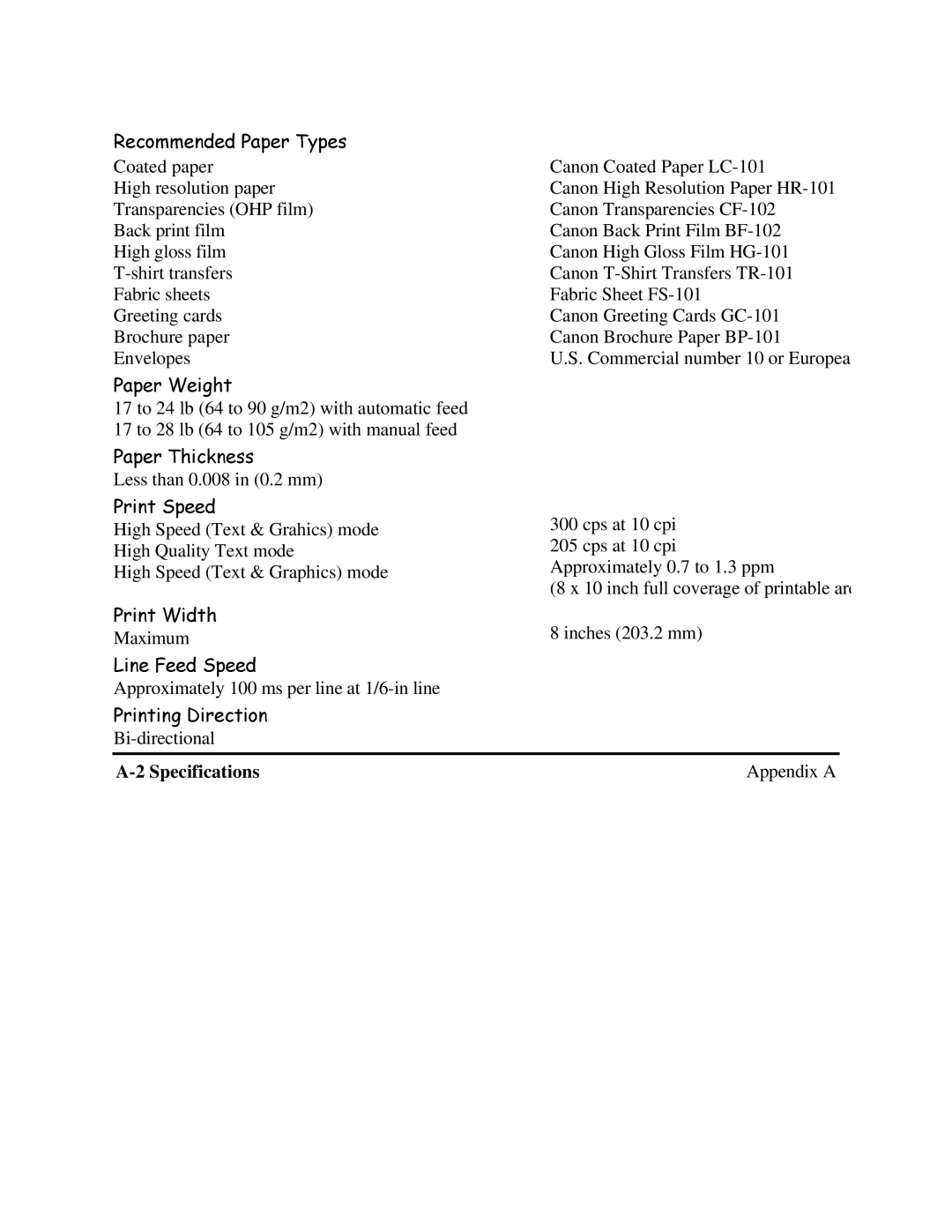 Canon BJC-620 user manual Lwk 