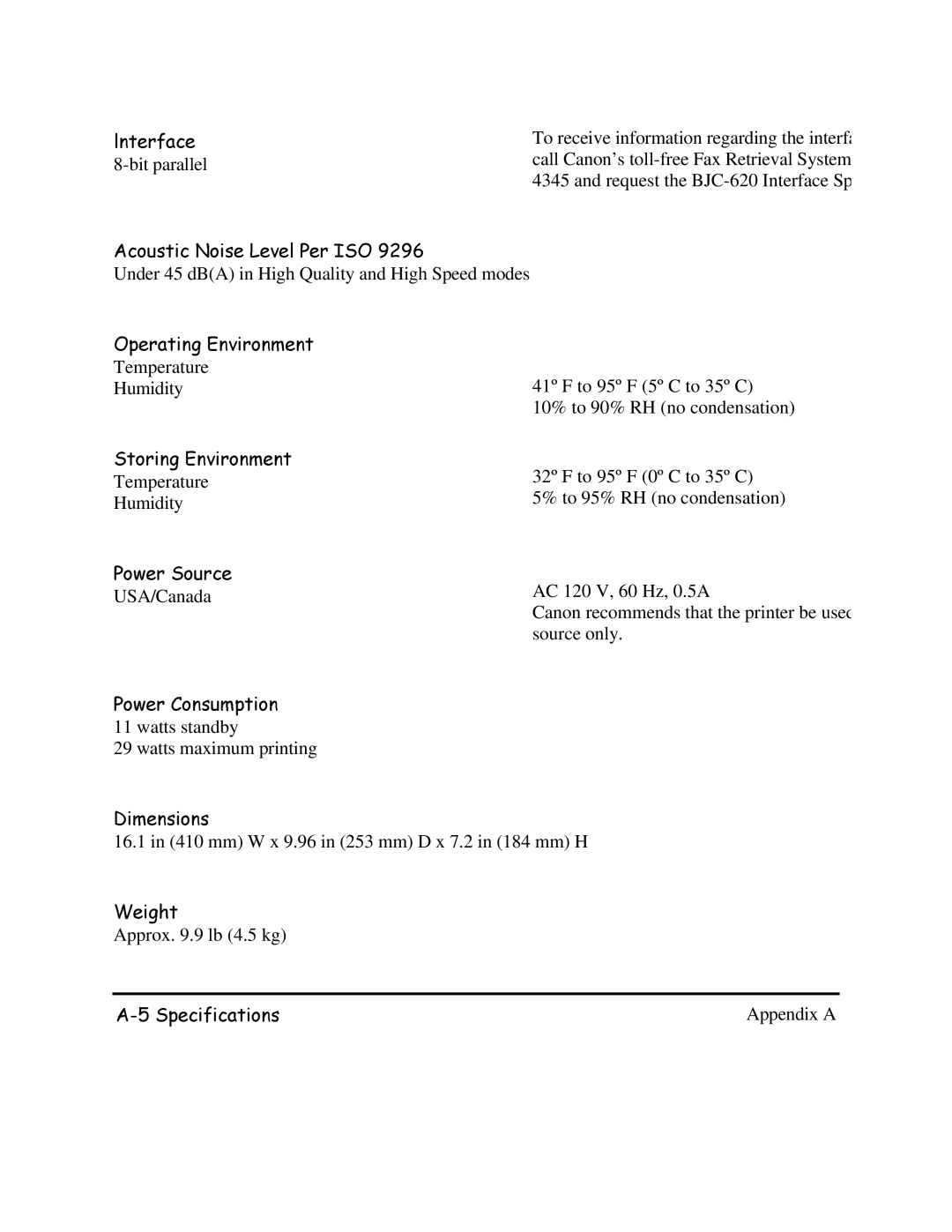 Canon BJC-620 user manual Hljkw 