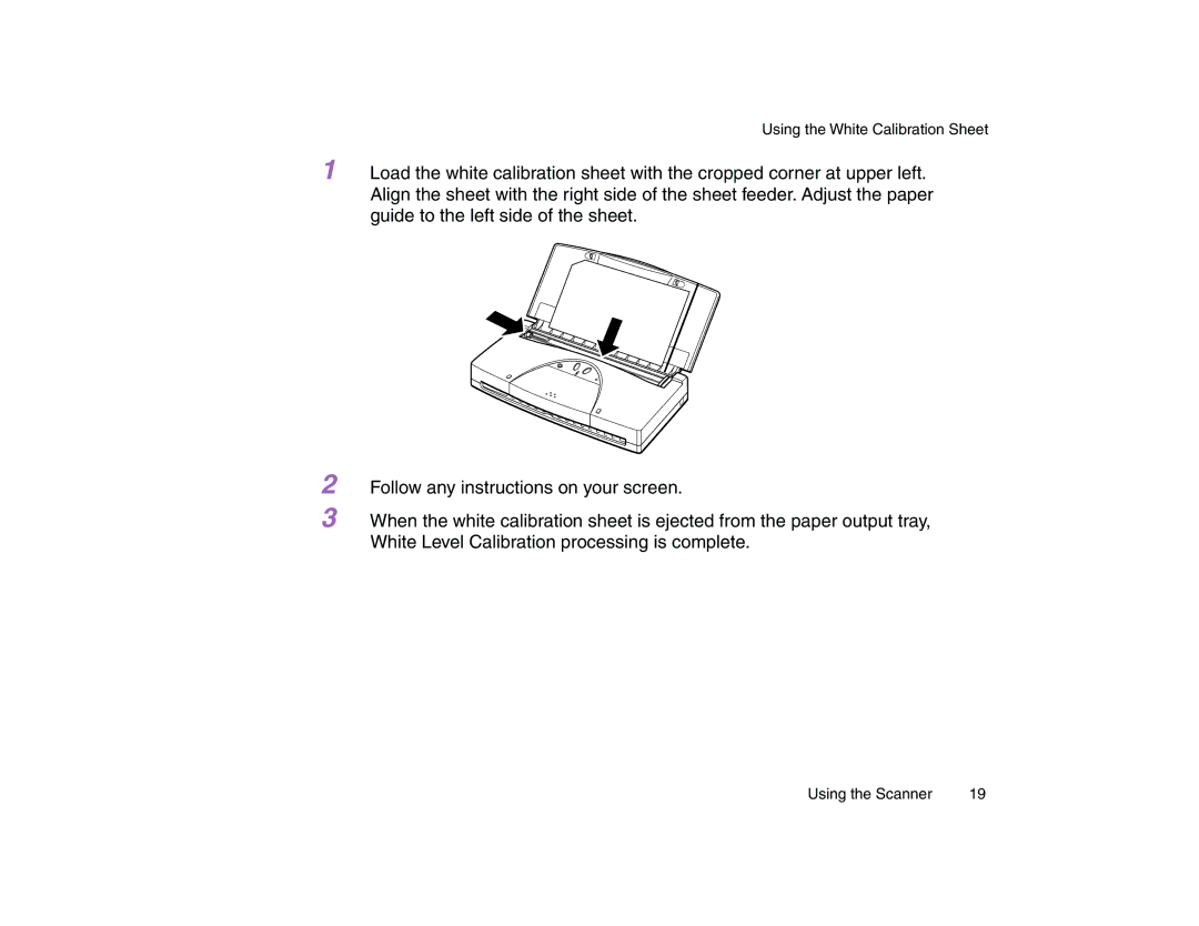 Canon BJC-85 manual Using the White Calibration Sheet 