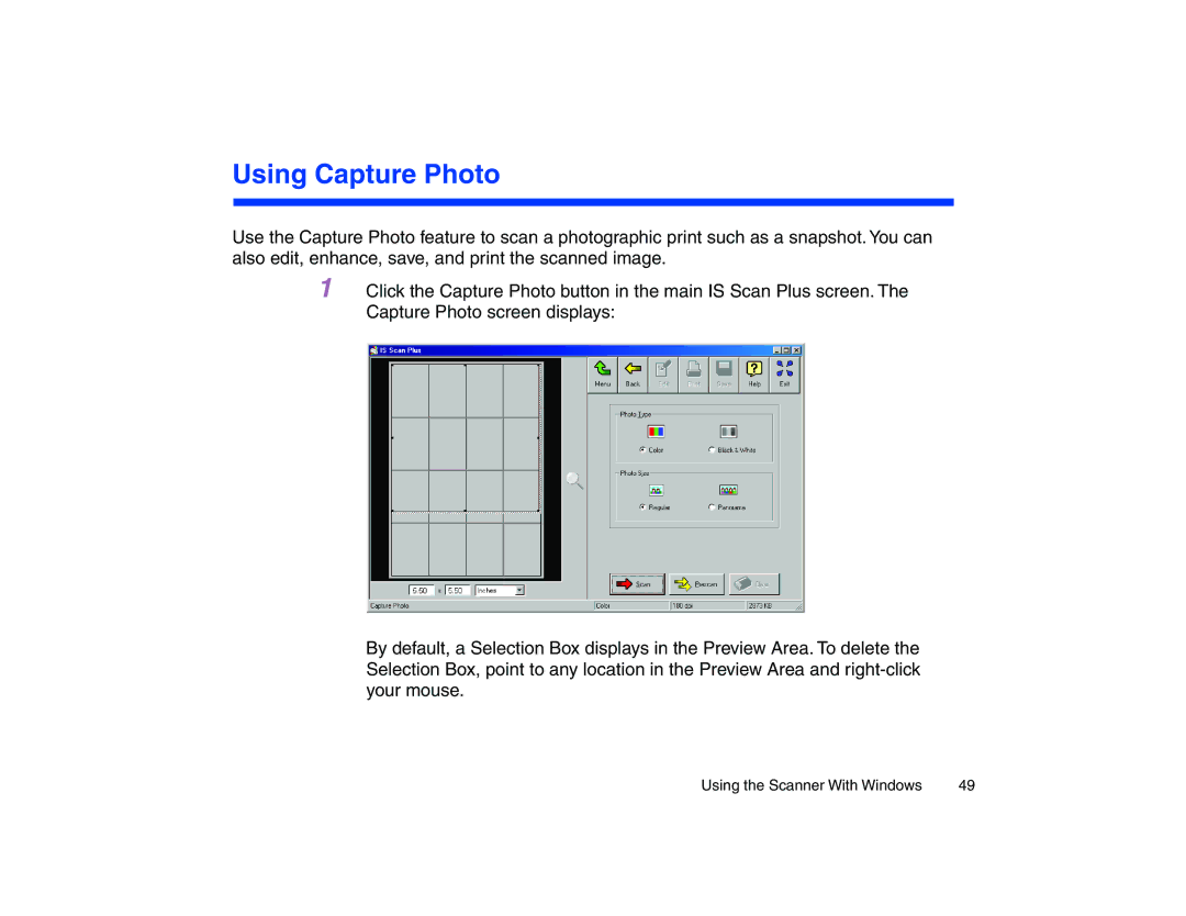 Canon BJC-85 manual Using Capture Photo 