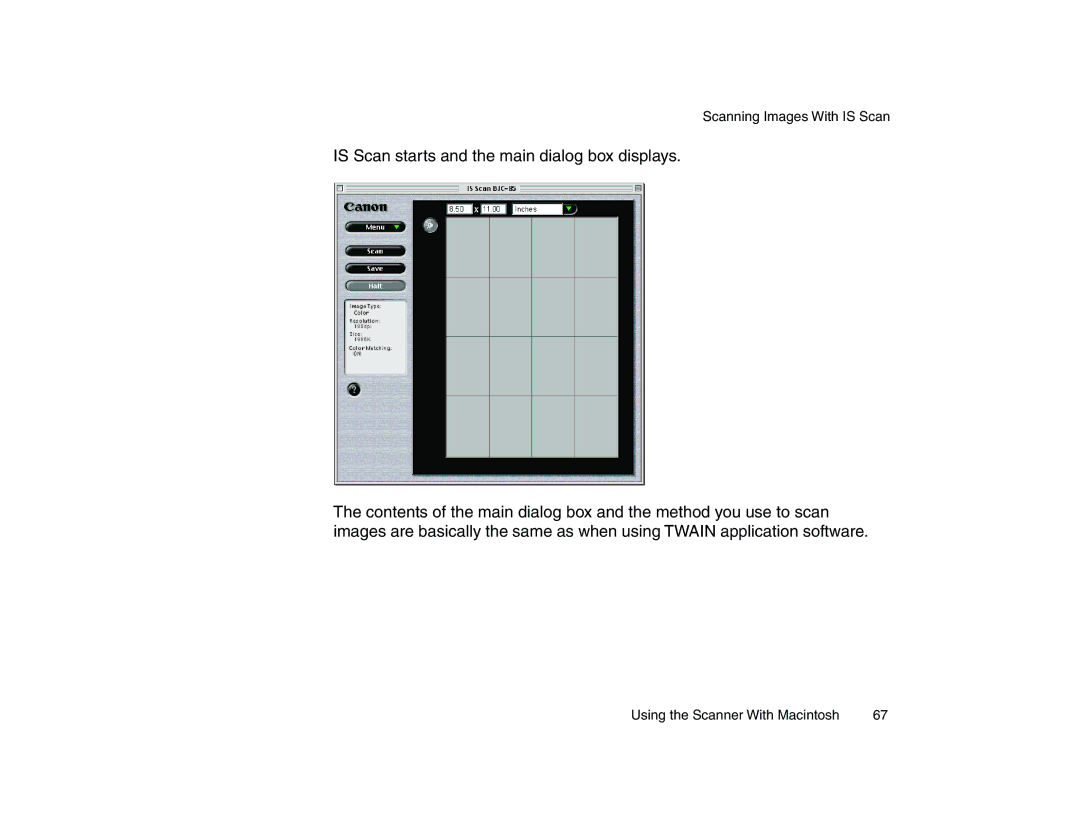 Canon BJC-85 manual Scanning Images With is Scan 