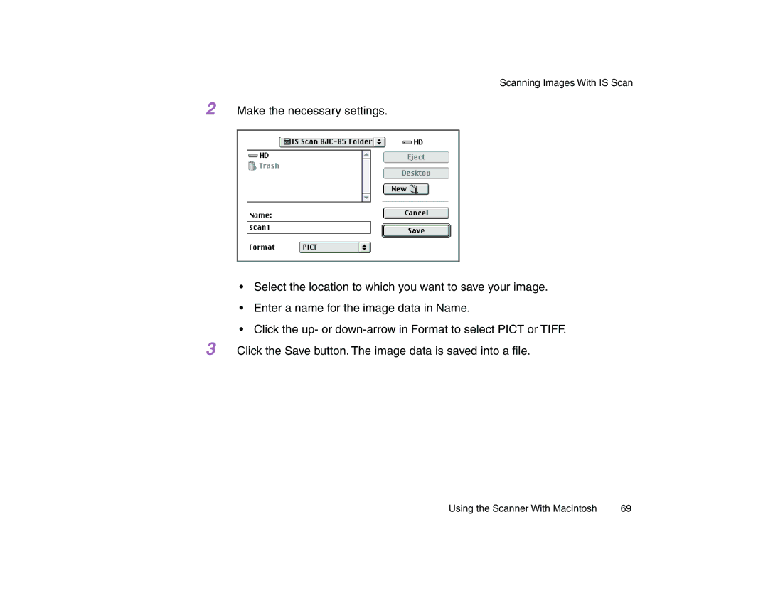 Canon BJC-85 manual Scanning Images With is Scan 