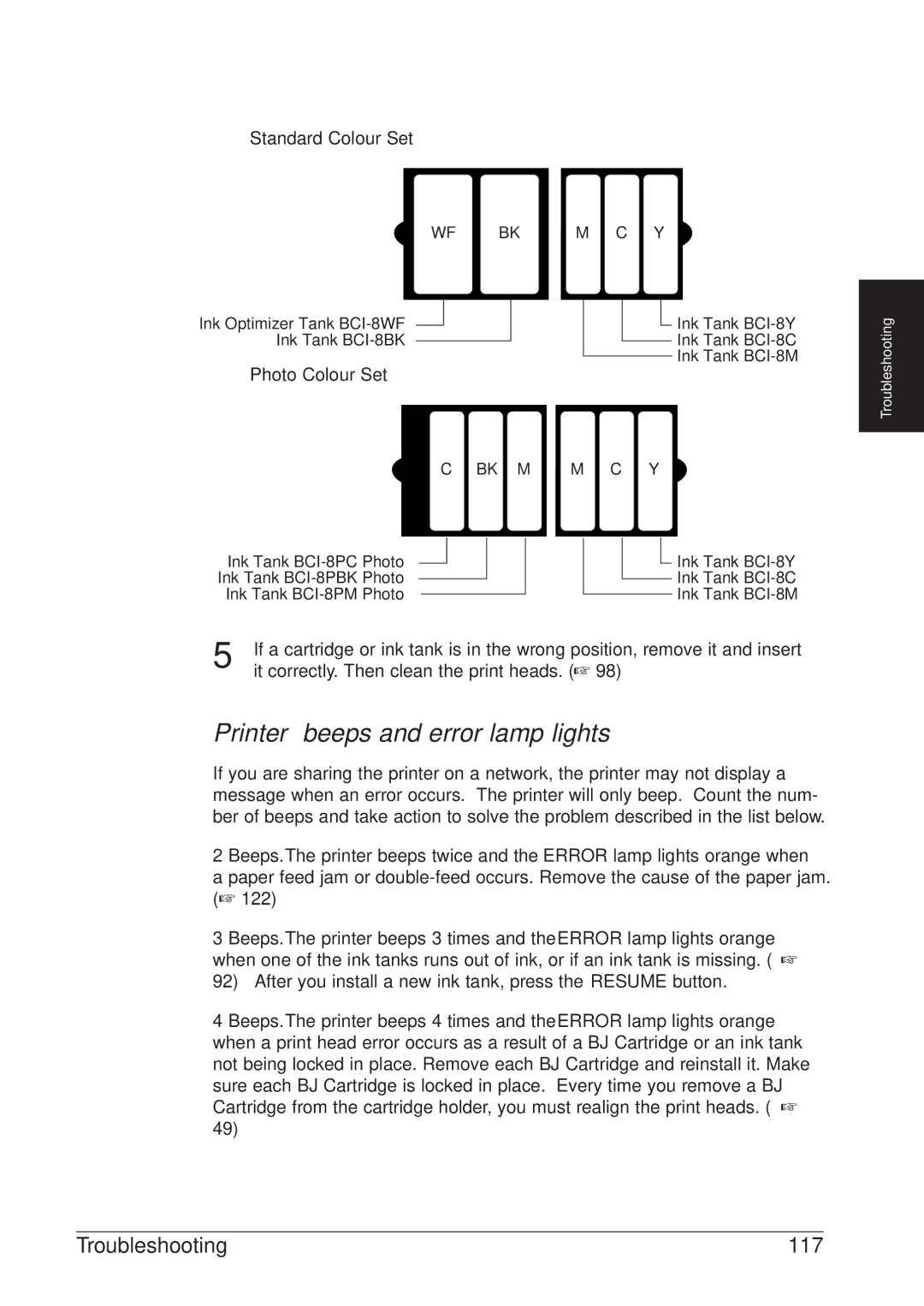 Canon BJC-8500 user manual 117, Bk M M C 