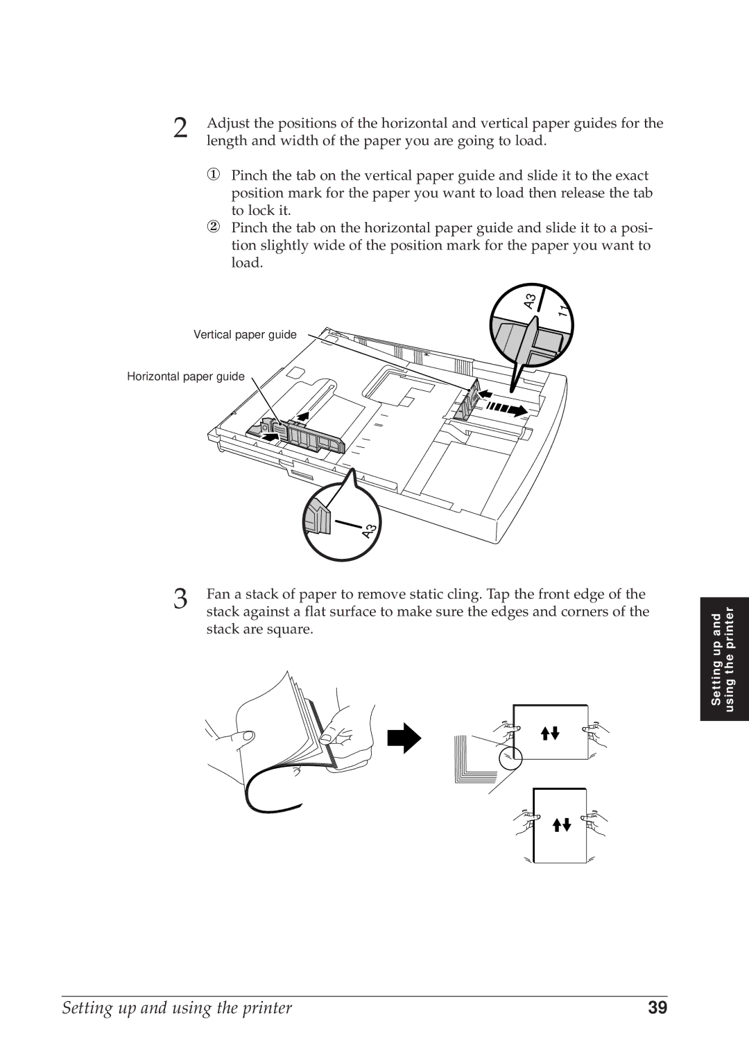 Canon BJC-8500 user manual Length and width of the paper you are going to load 