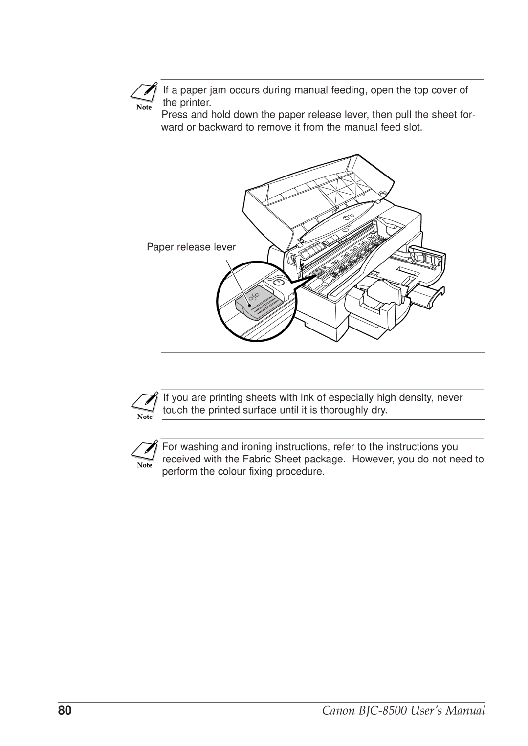 Canon user manual Canon BJC-8500 User’s Manual 