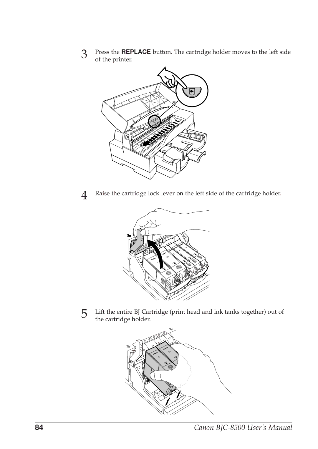 Canon BJC-8500 user manual Cartridge holder 