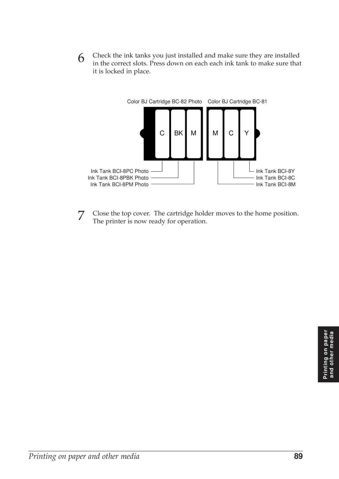 Canon BJC-8500 user manual Bk M 