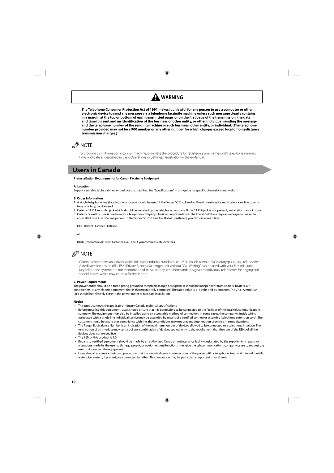 Canon C2020, C2030 manual Users in Canada 