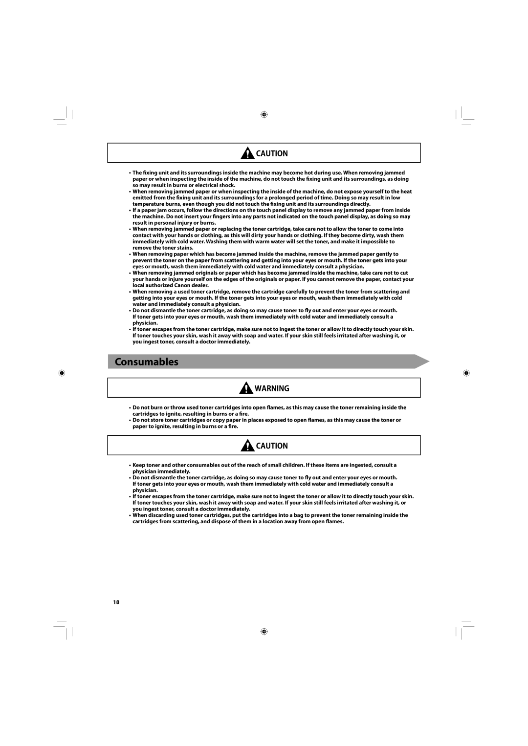 Canon C2020, C2030 manual Consumables 