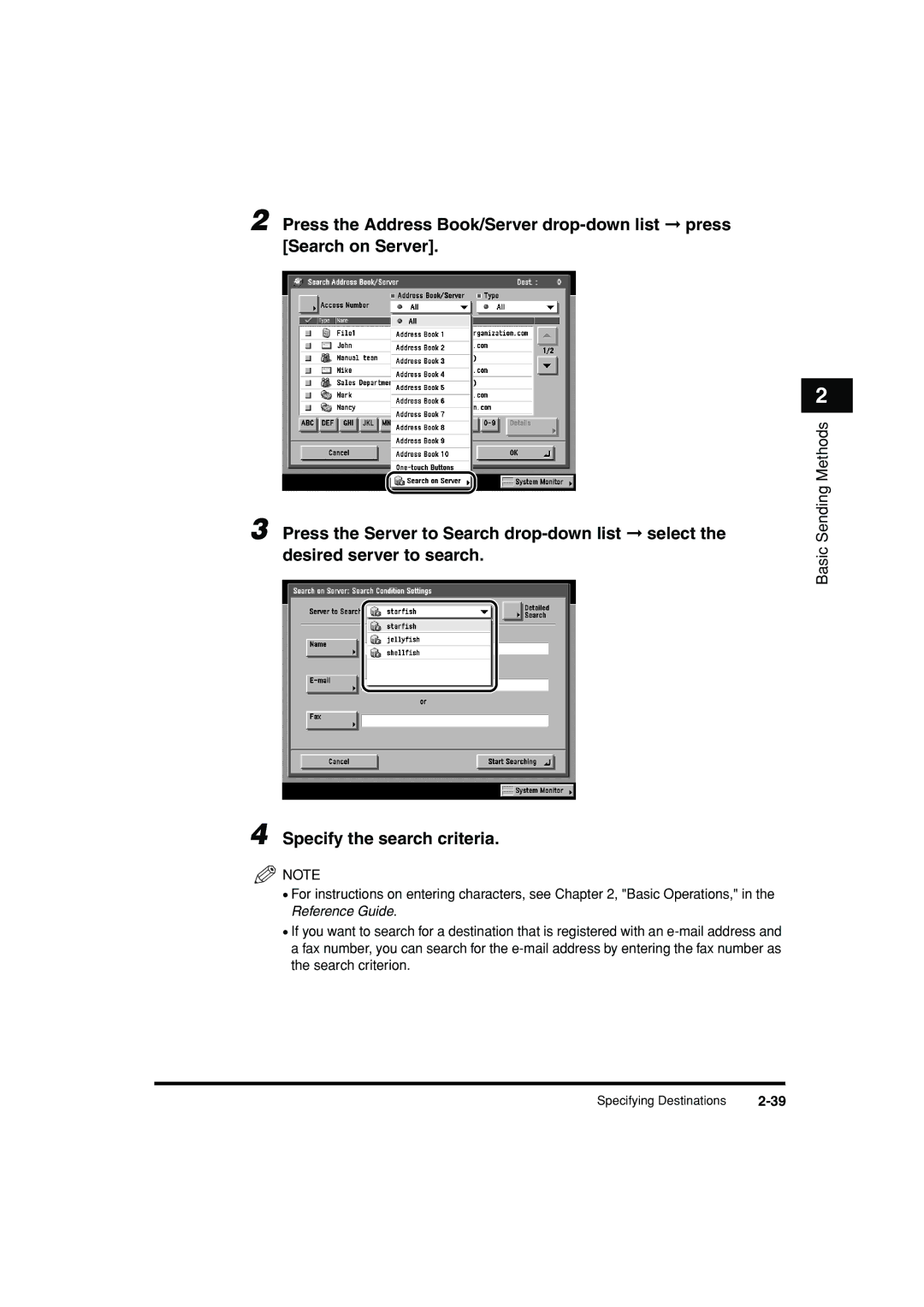 Canon C3200 manual Specify the search criteria 