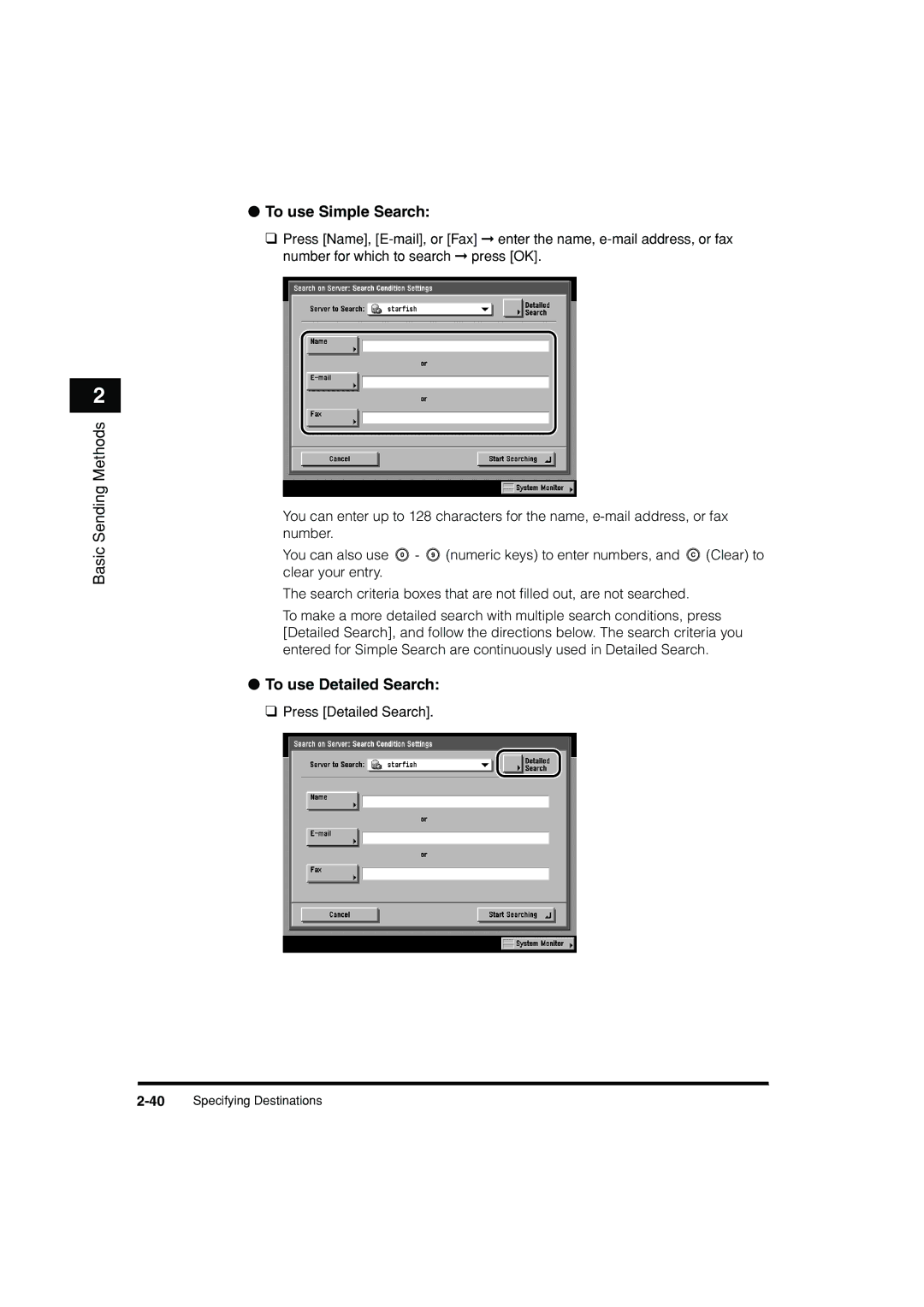 Canon C3200 manual To use Simple Search, To use Detailed Search 