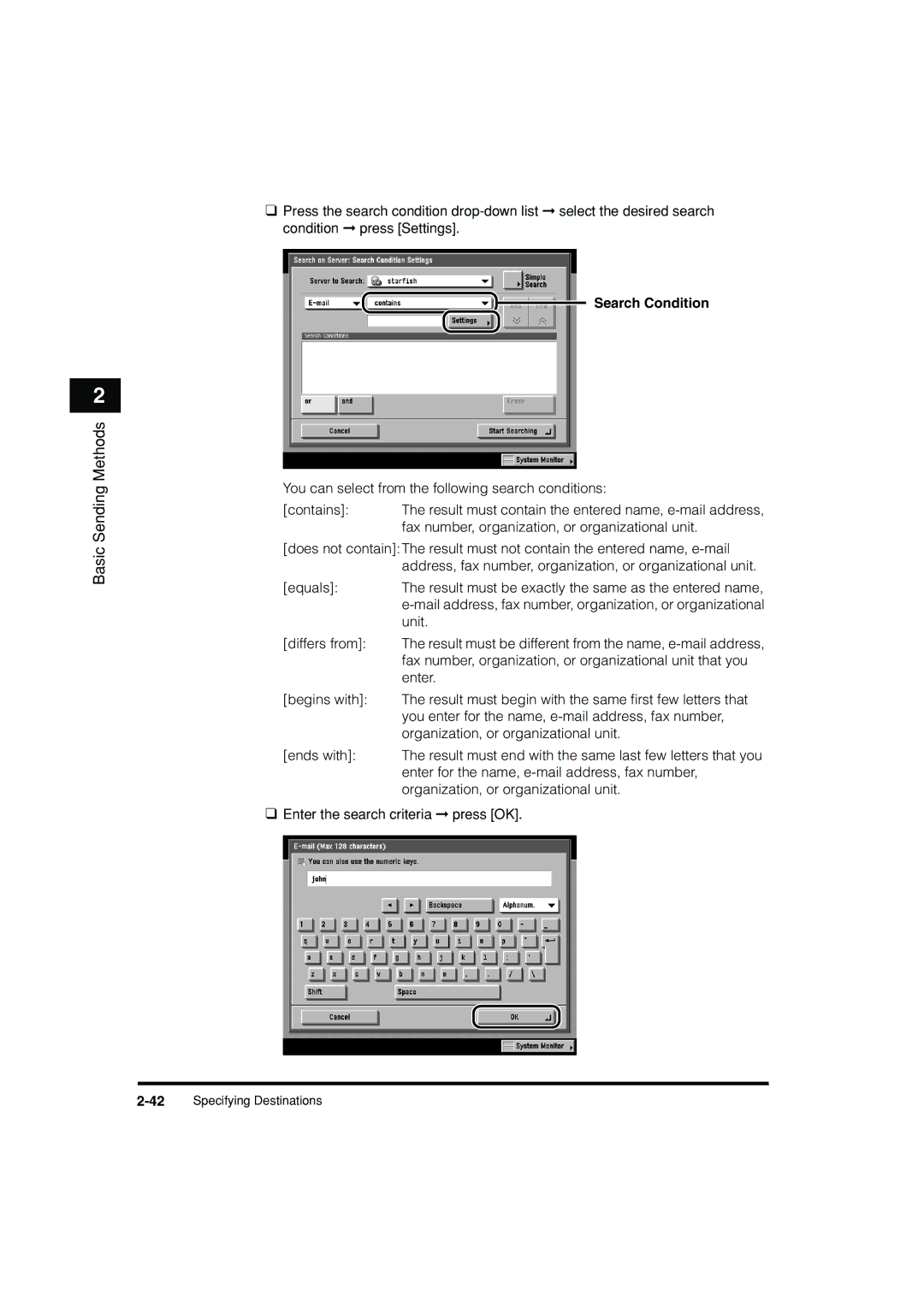 Canon C3200 manual Search Condition 