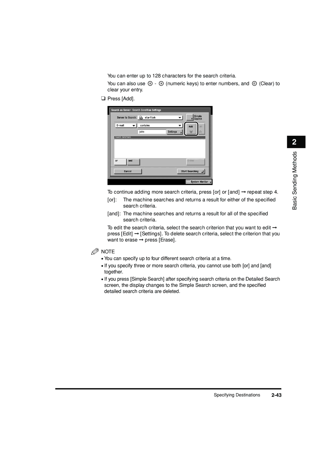 Canon C3200 manual Basic Sending Methods 