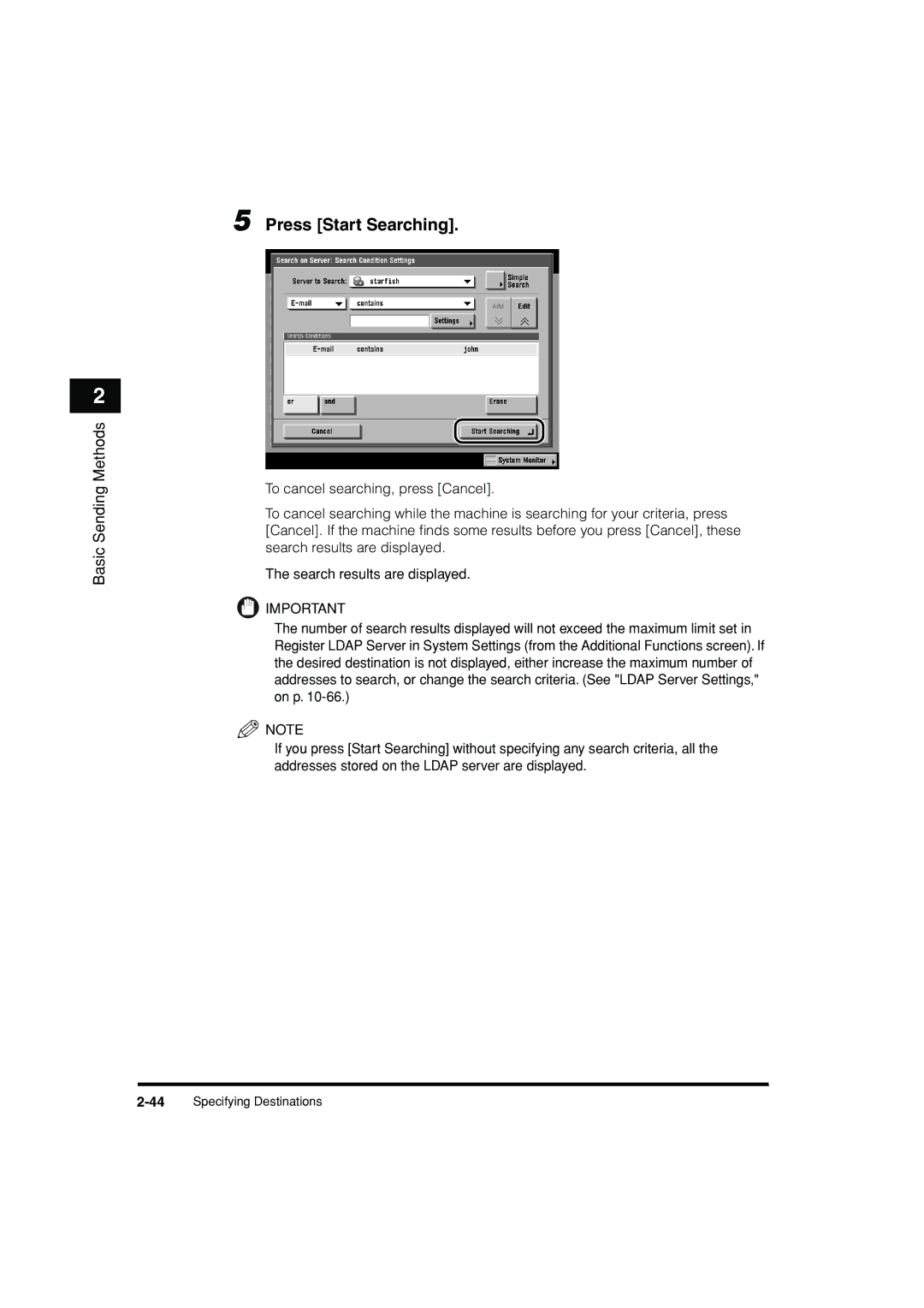 Canon C3200 manual Press Start Searching 