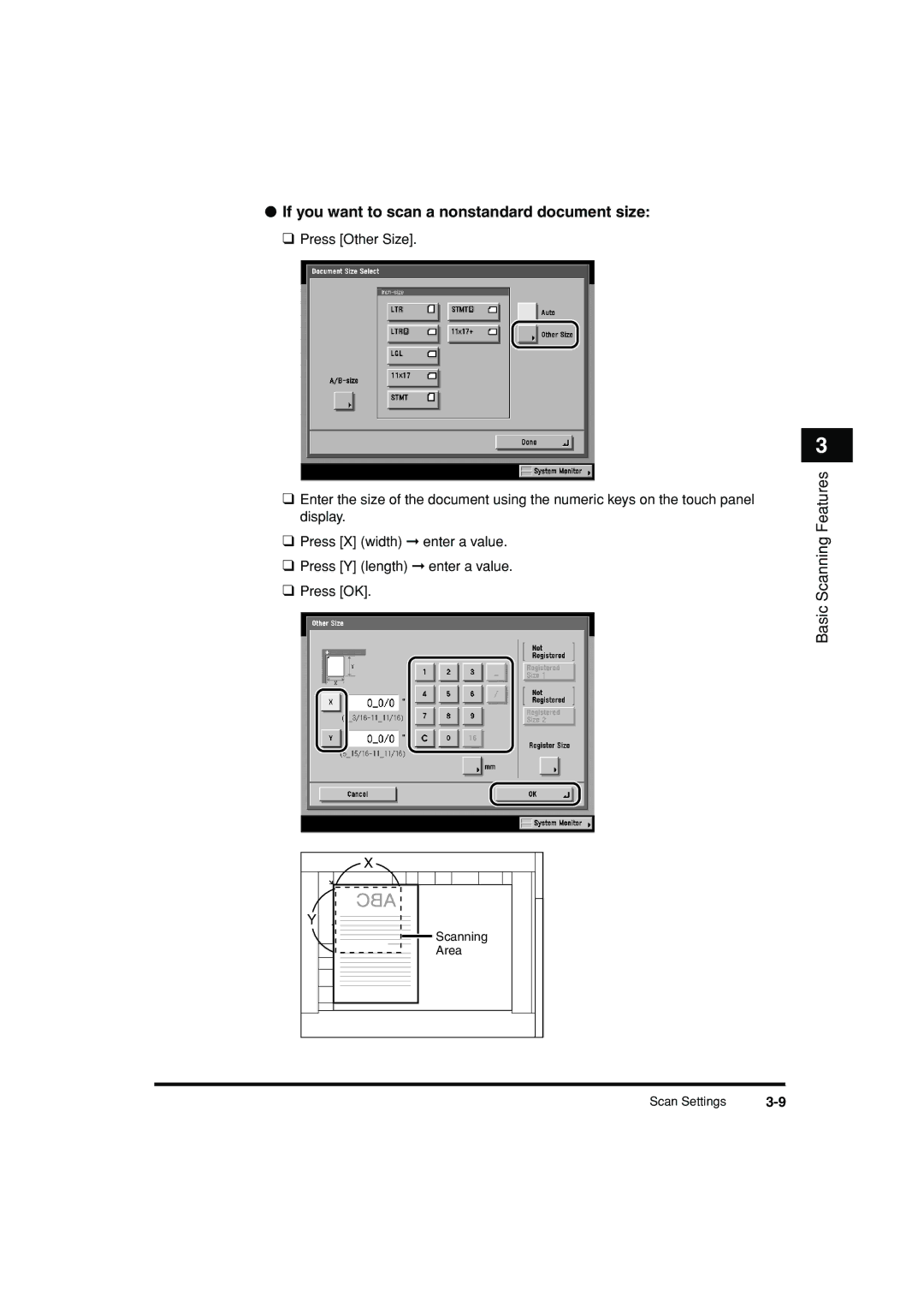 Canon C3200 manual If you want to scan a nonstandard document size 