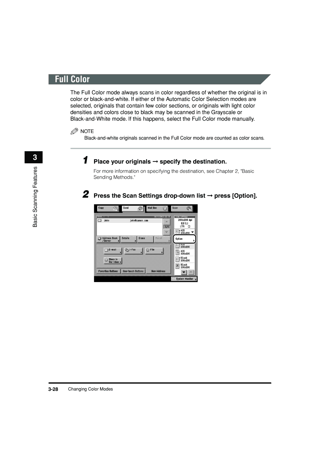 Canon C3200 manual Full Color 