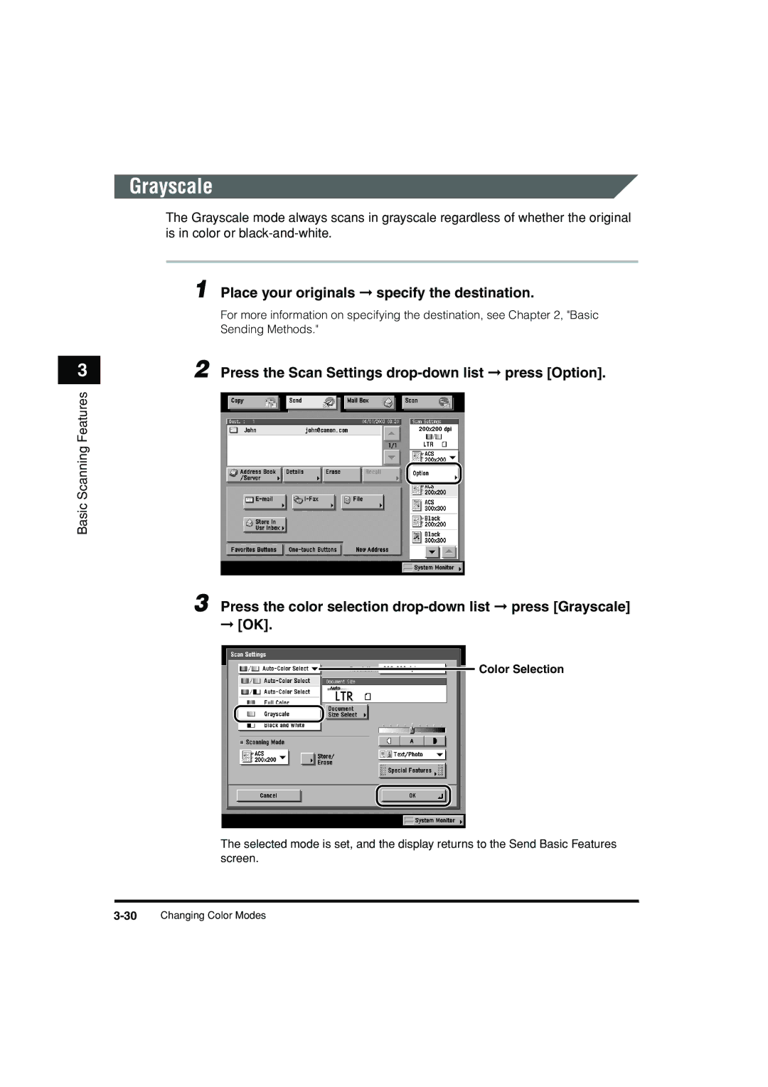 Canon C3200 manual Grayscale 