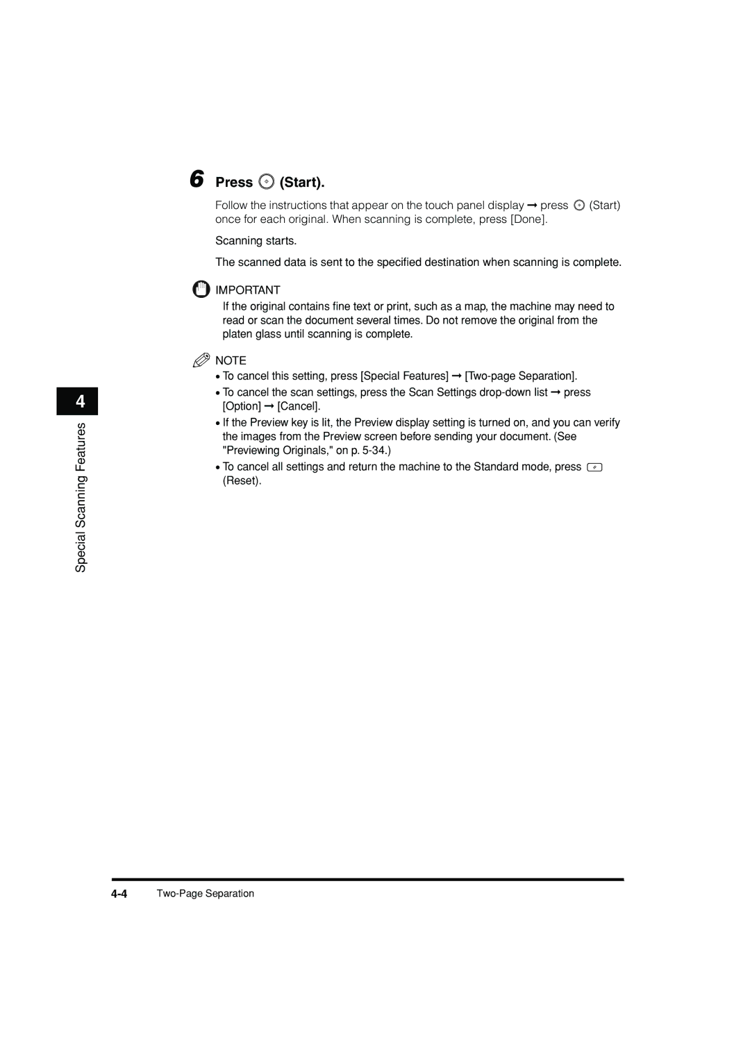 Canon C3200 manual 4Two-Page Separation 