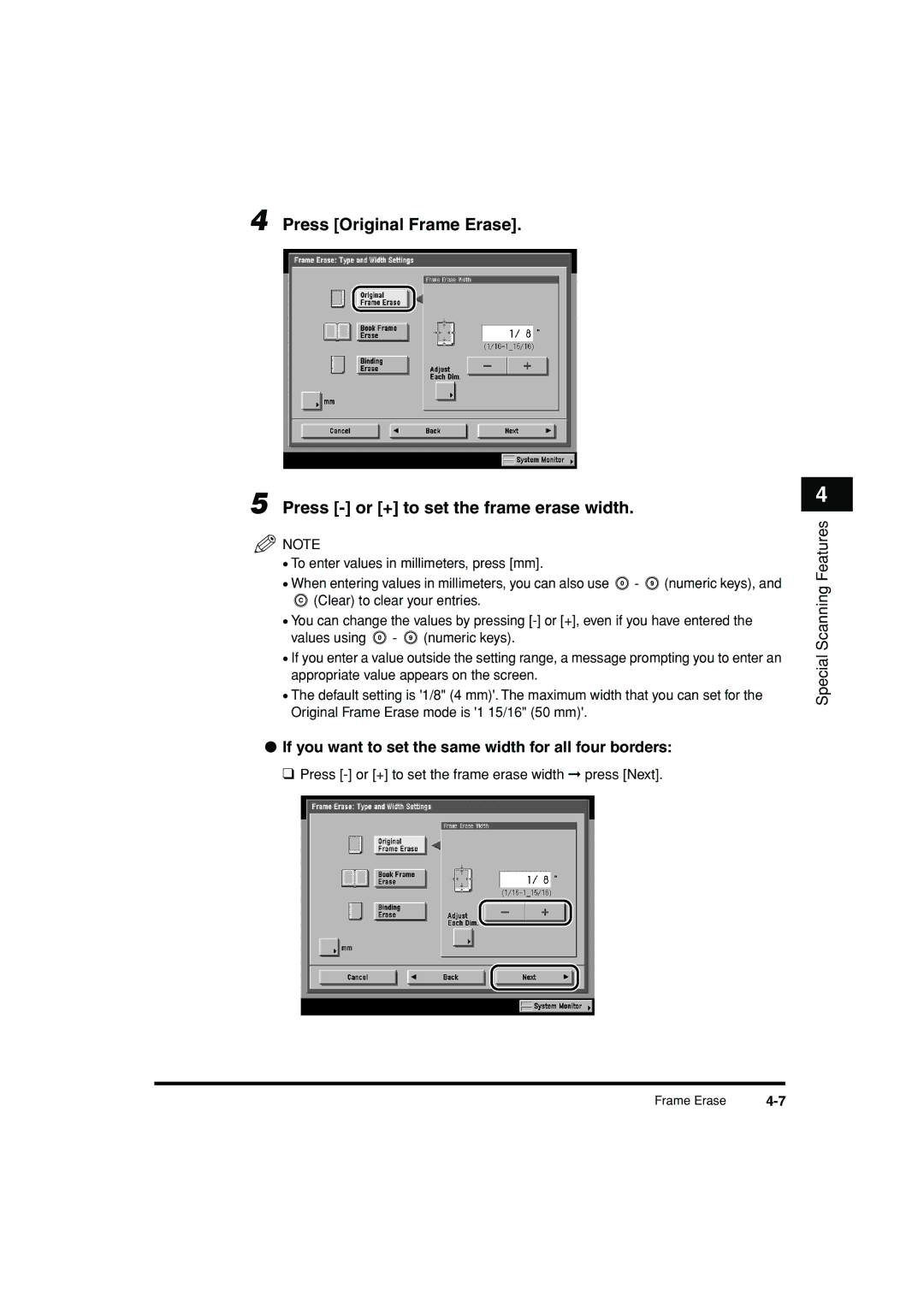 Canon C3200 manual If you want to set the same width for all four borders 