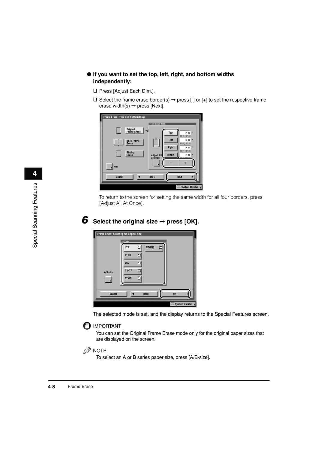 Canon C3200 manual Select the original size press OK 