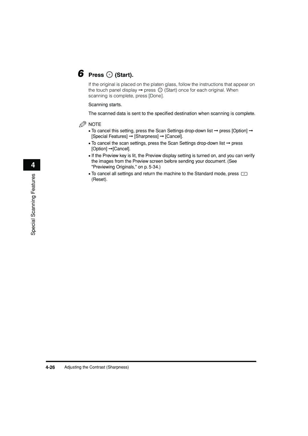 Canon C3200 manual 26Adjusting the Contrast Sharpness 