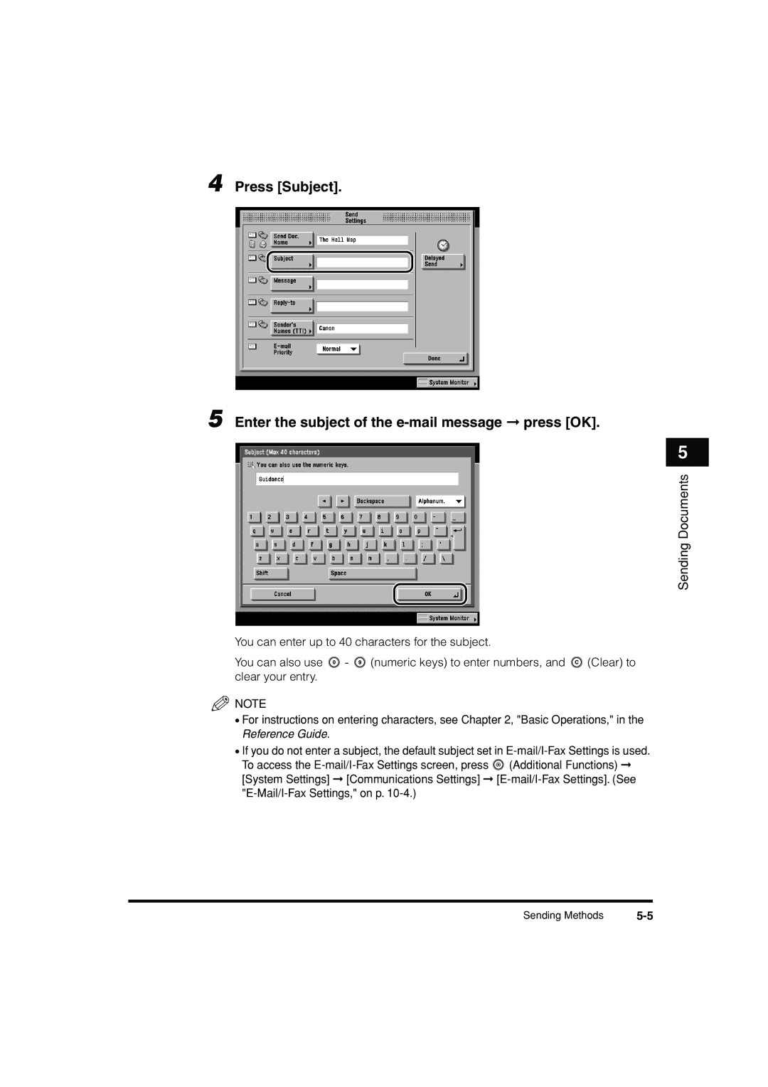 Canon C3200 manual Sending Documents 