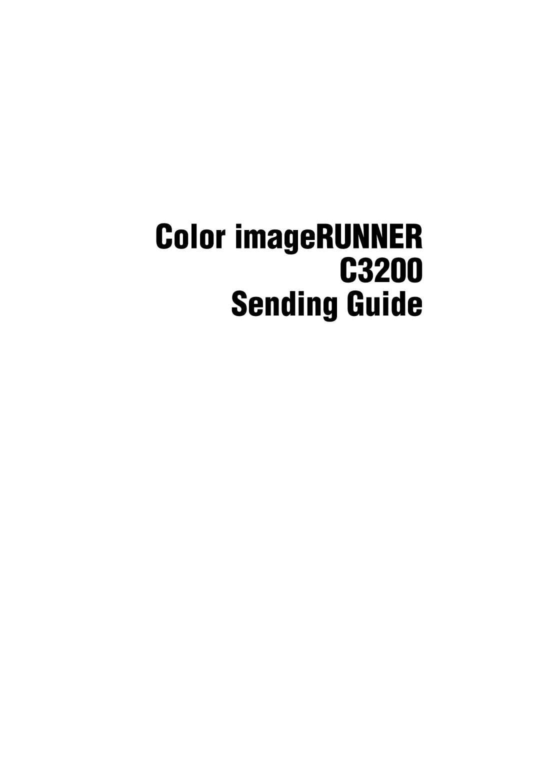 Canon manual Color imageRUNNER C3200 Sending Guide 