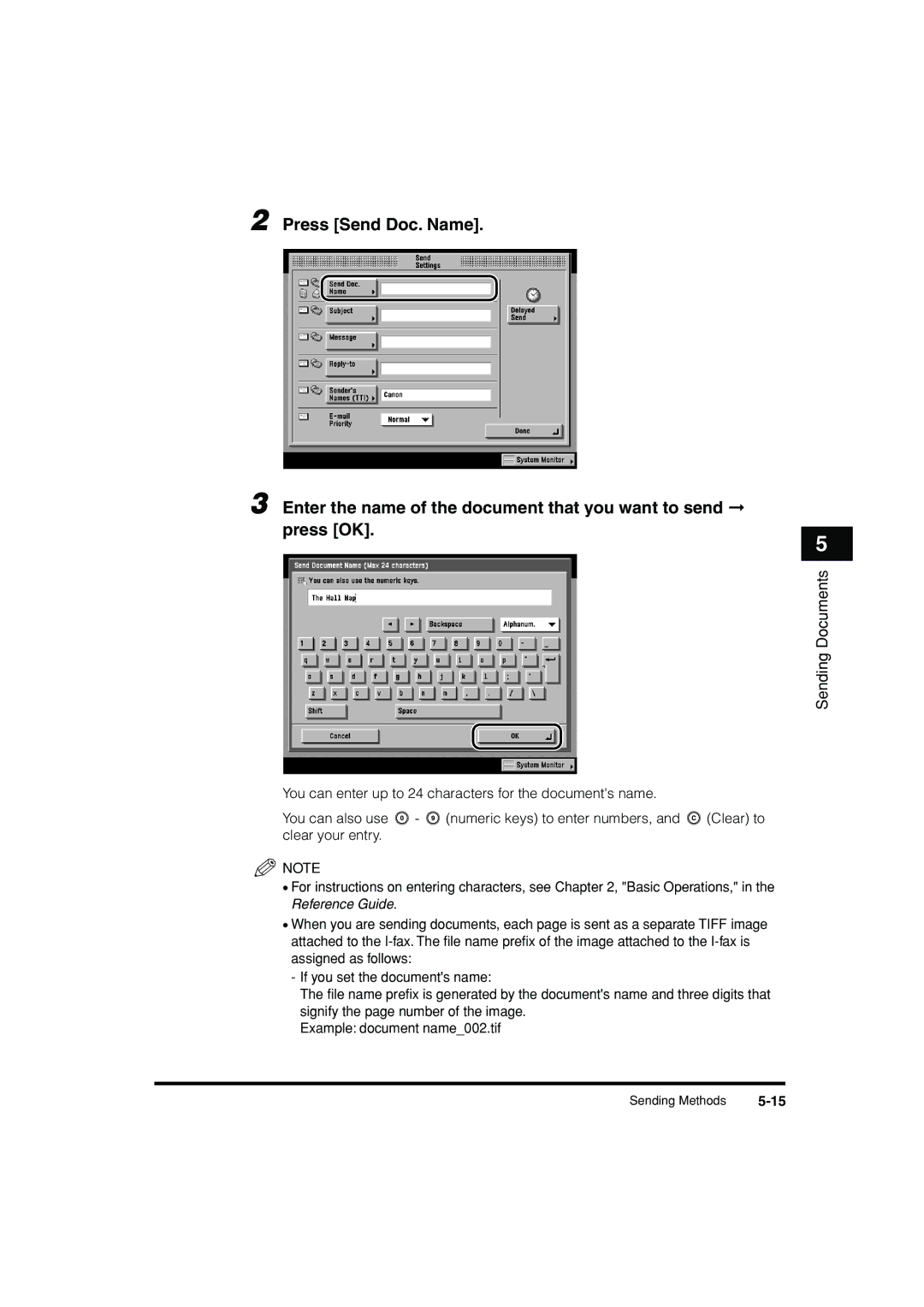 Canon C3200 manual Sending Documents 