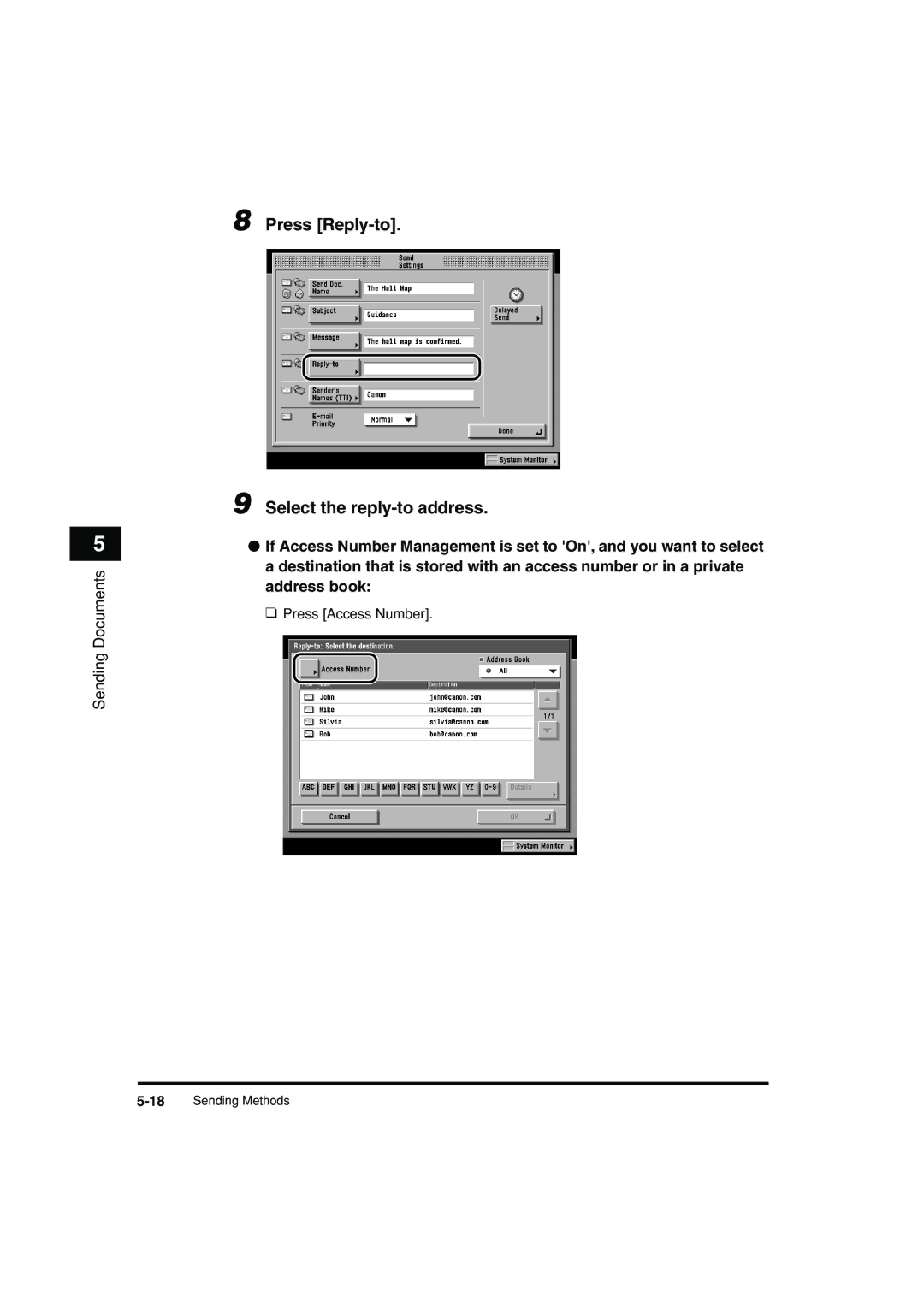 Canon C3200 manual 18Sending Methods 