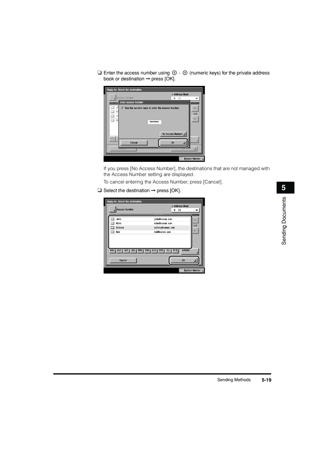 Canon C3200 manual Sending Documents 