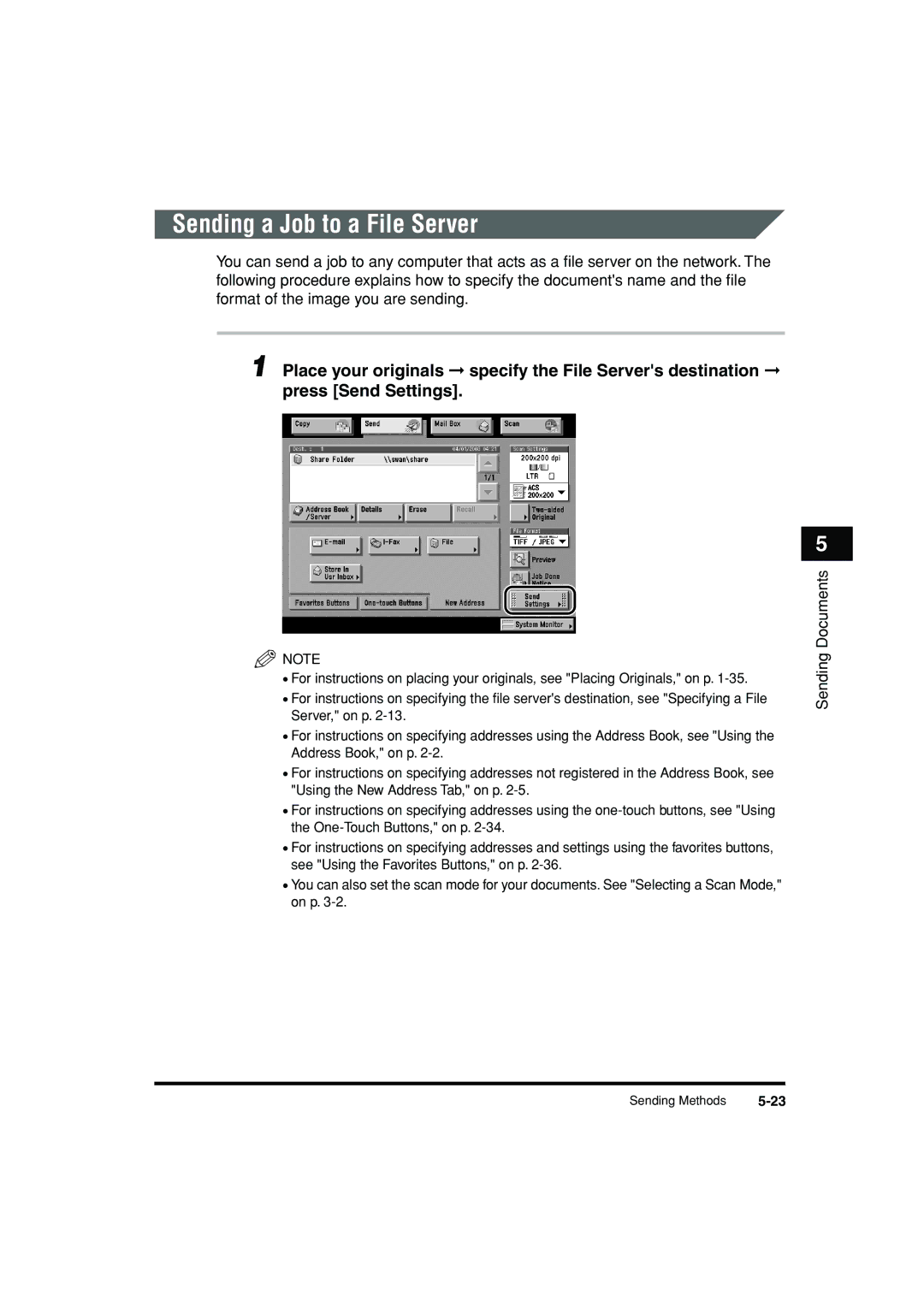 Canon C3200 manual Sending a Job to a File Server 