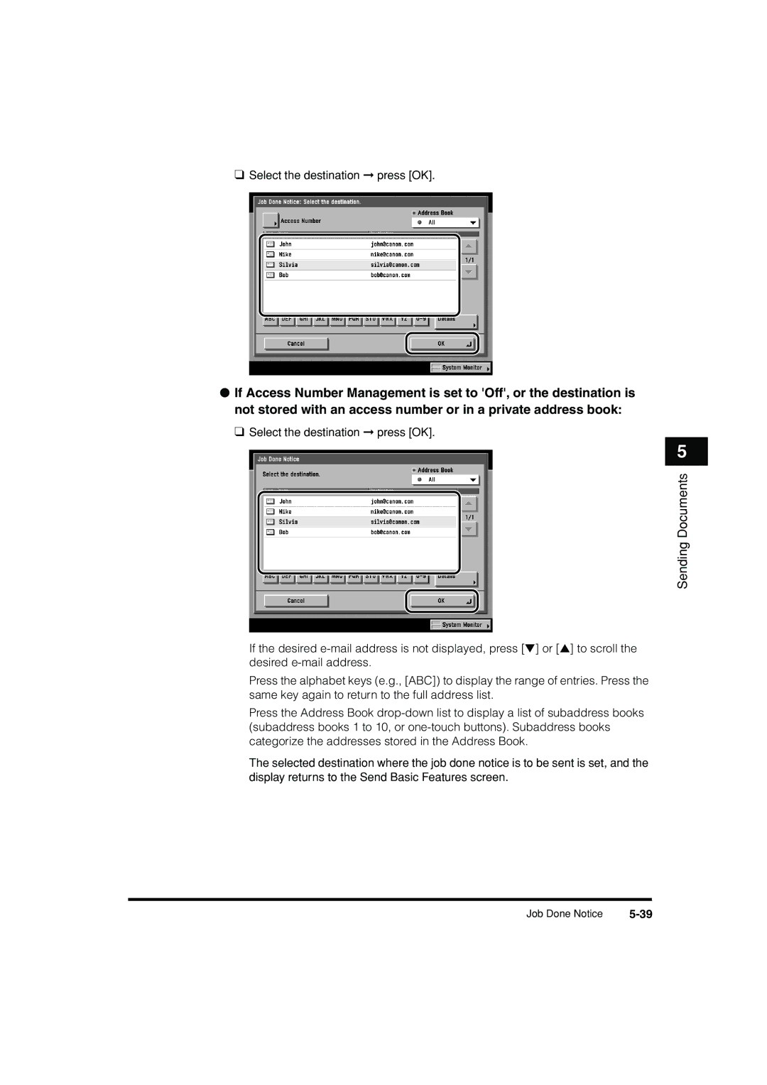 Canon C3200 manual Select the destination press OK 