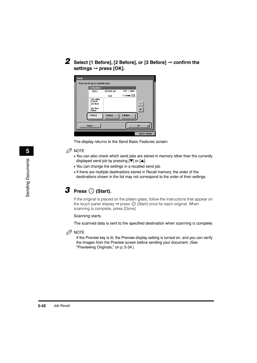 Canon C3200 manual 42Job Recall 