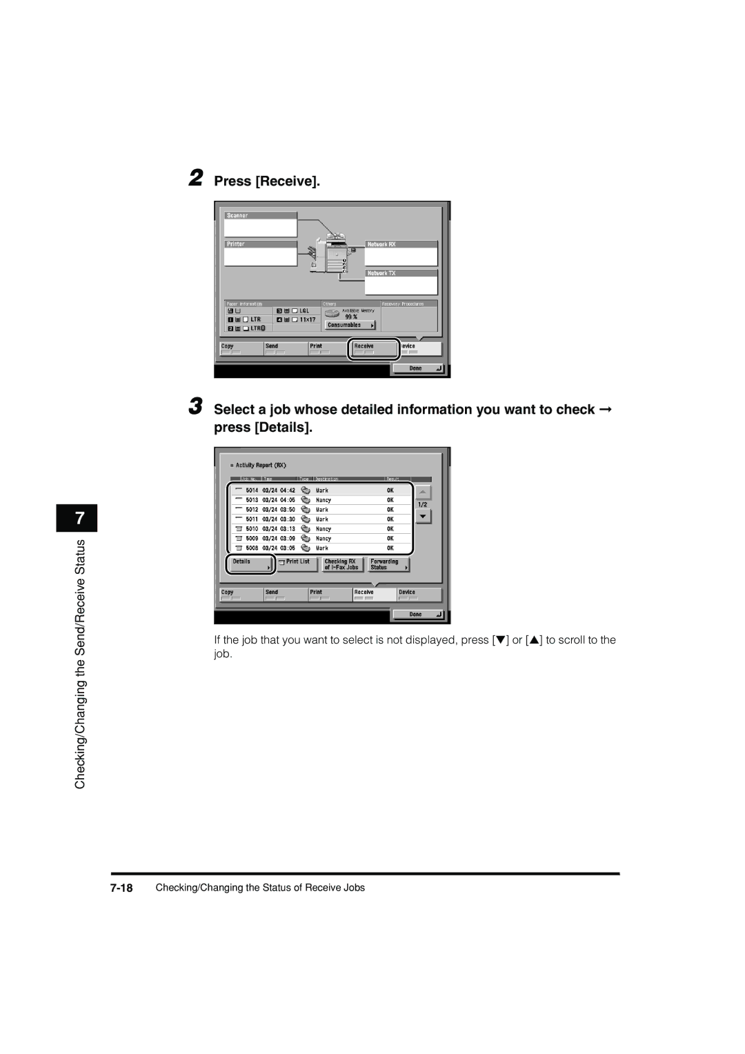 Canon C3200 manual Press Receive 