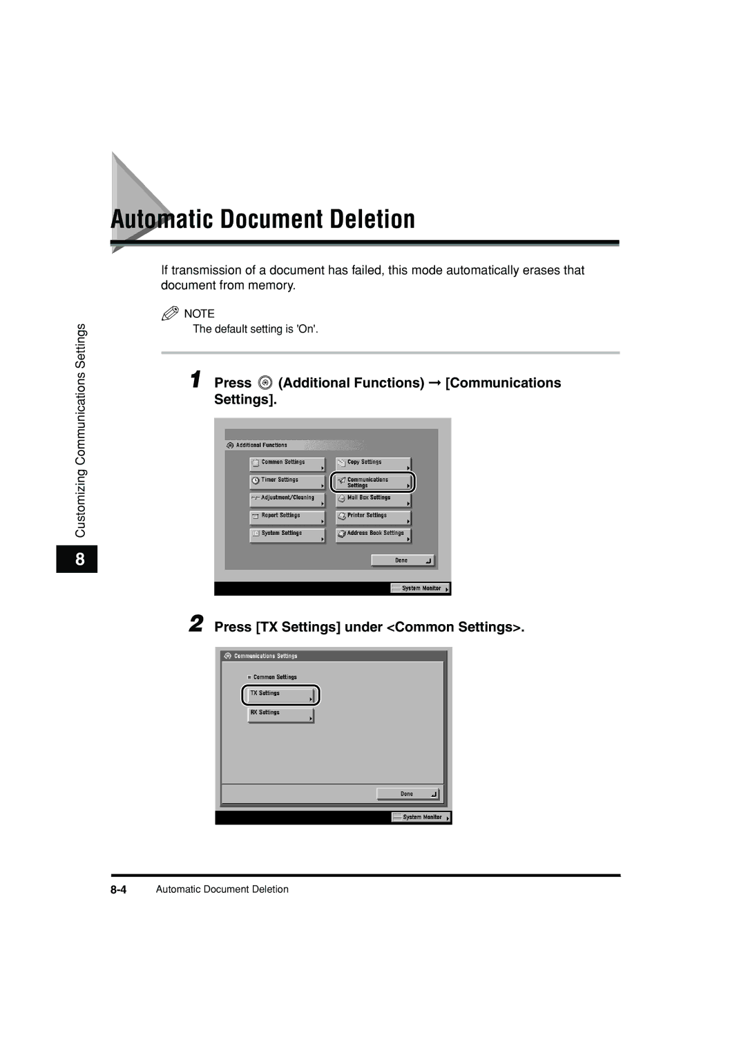 Canon C3200 manual Automatic Document Deletion 