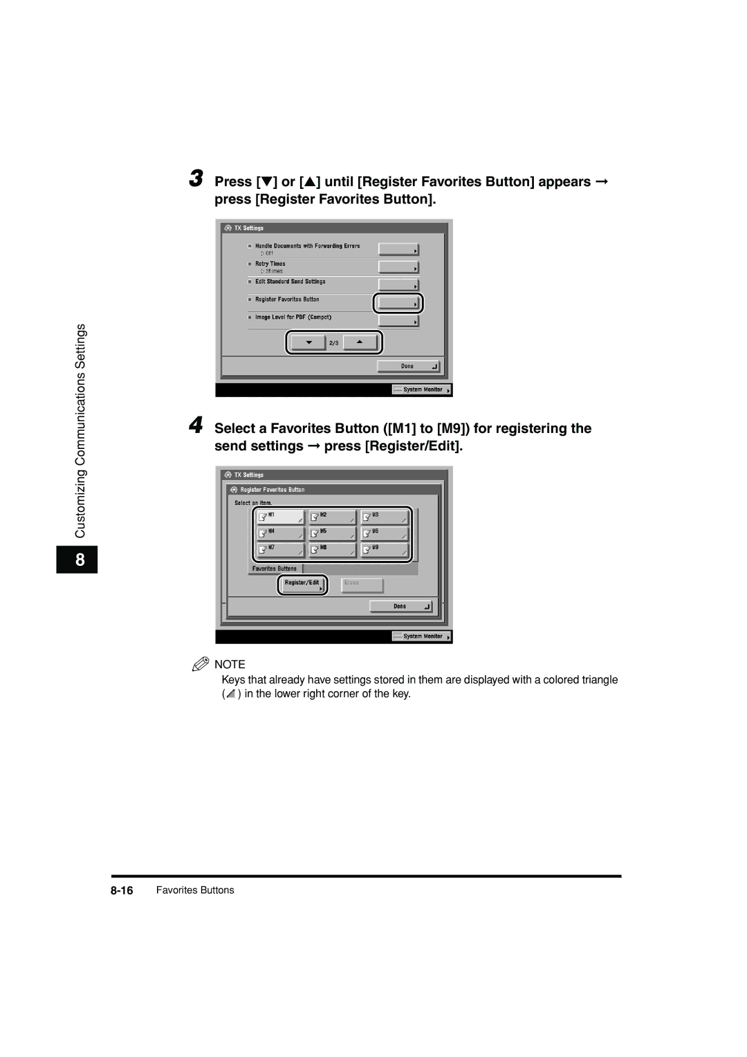 Canon C3200 manual 16Favorites Buttons 