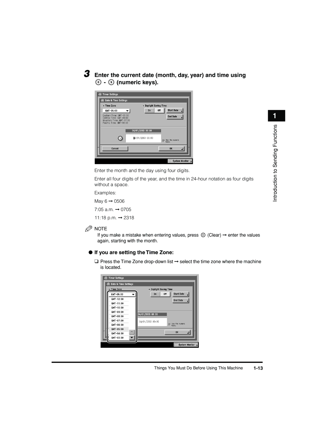 Canon C3200 manual If you are setting the Time Zone 