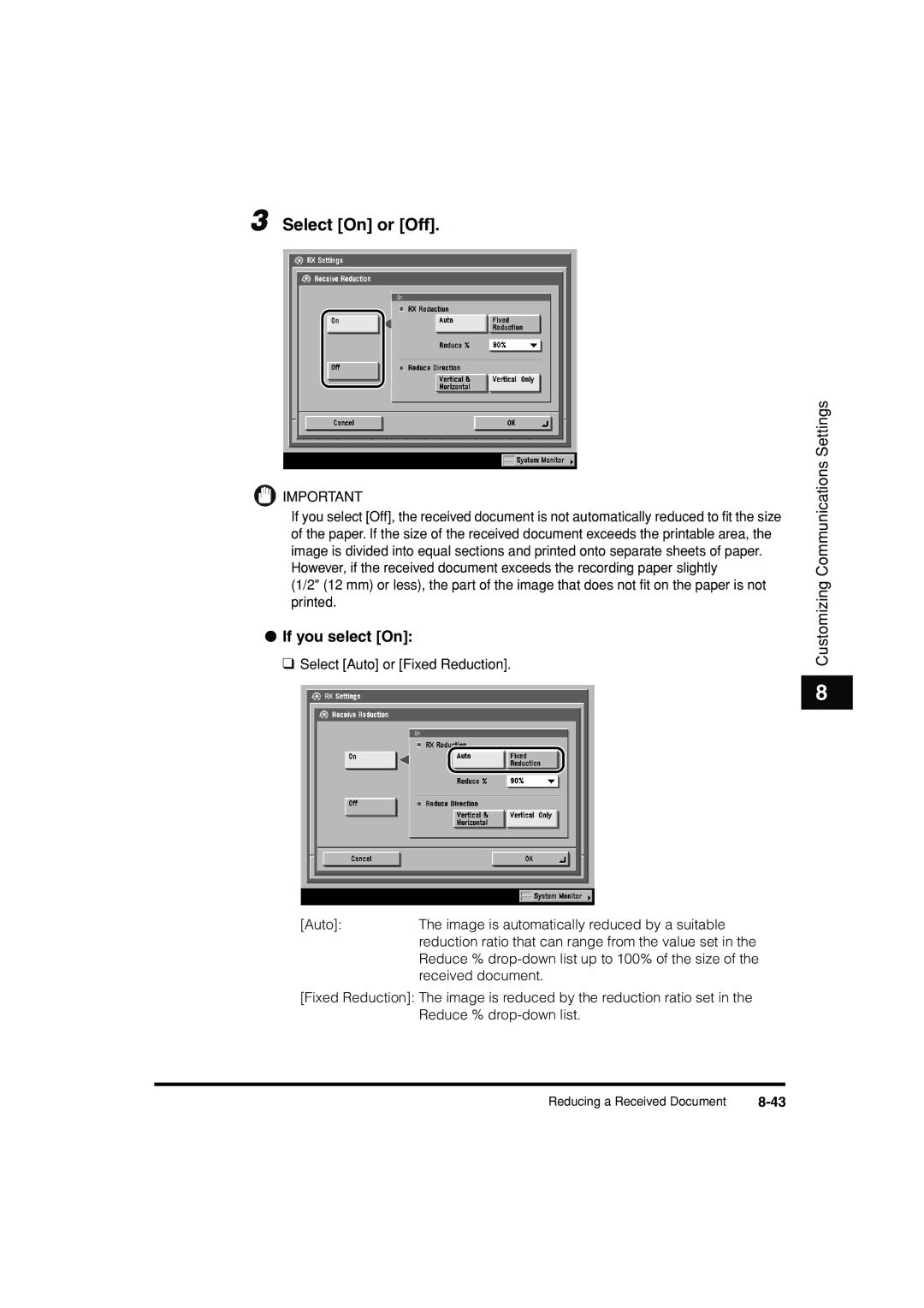 Canon C3200 manual Select On or Off, If you select On 