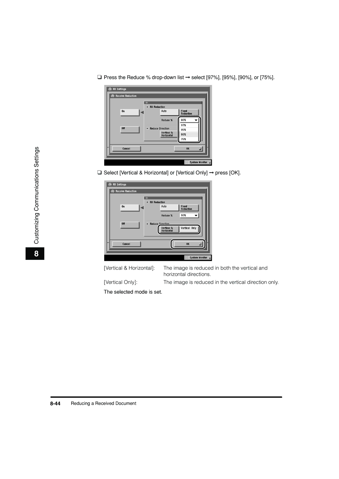 Canon C3200 manual Image is reduced in the vertical direction only 