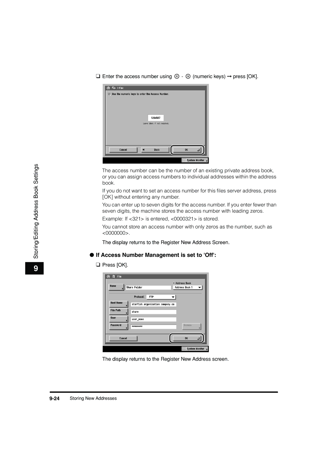 Canon C3200 manual 24Storing New Addresses 