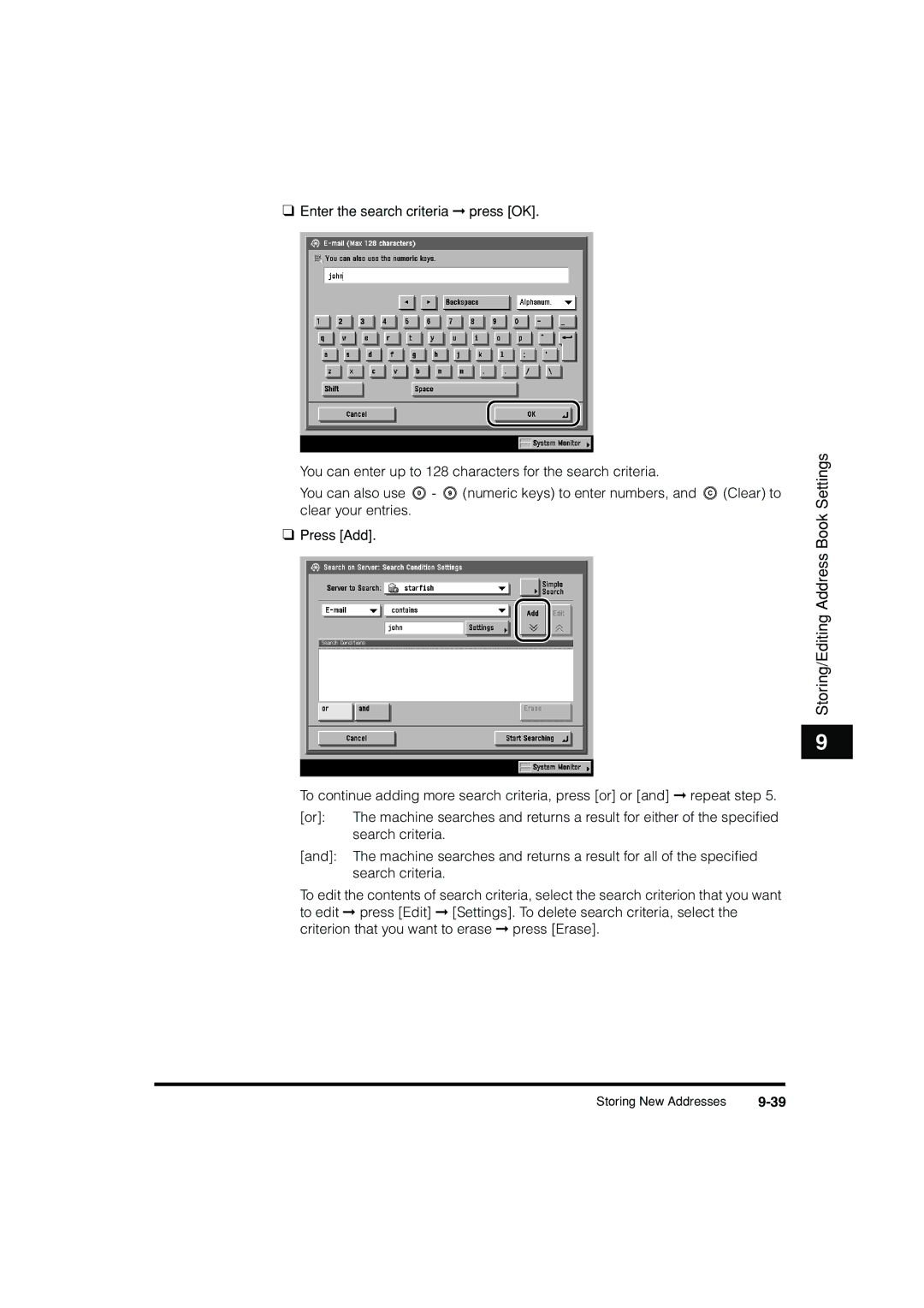 Canon C3200 manual Search criteria 