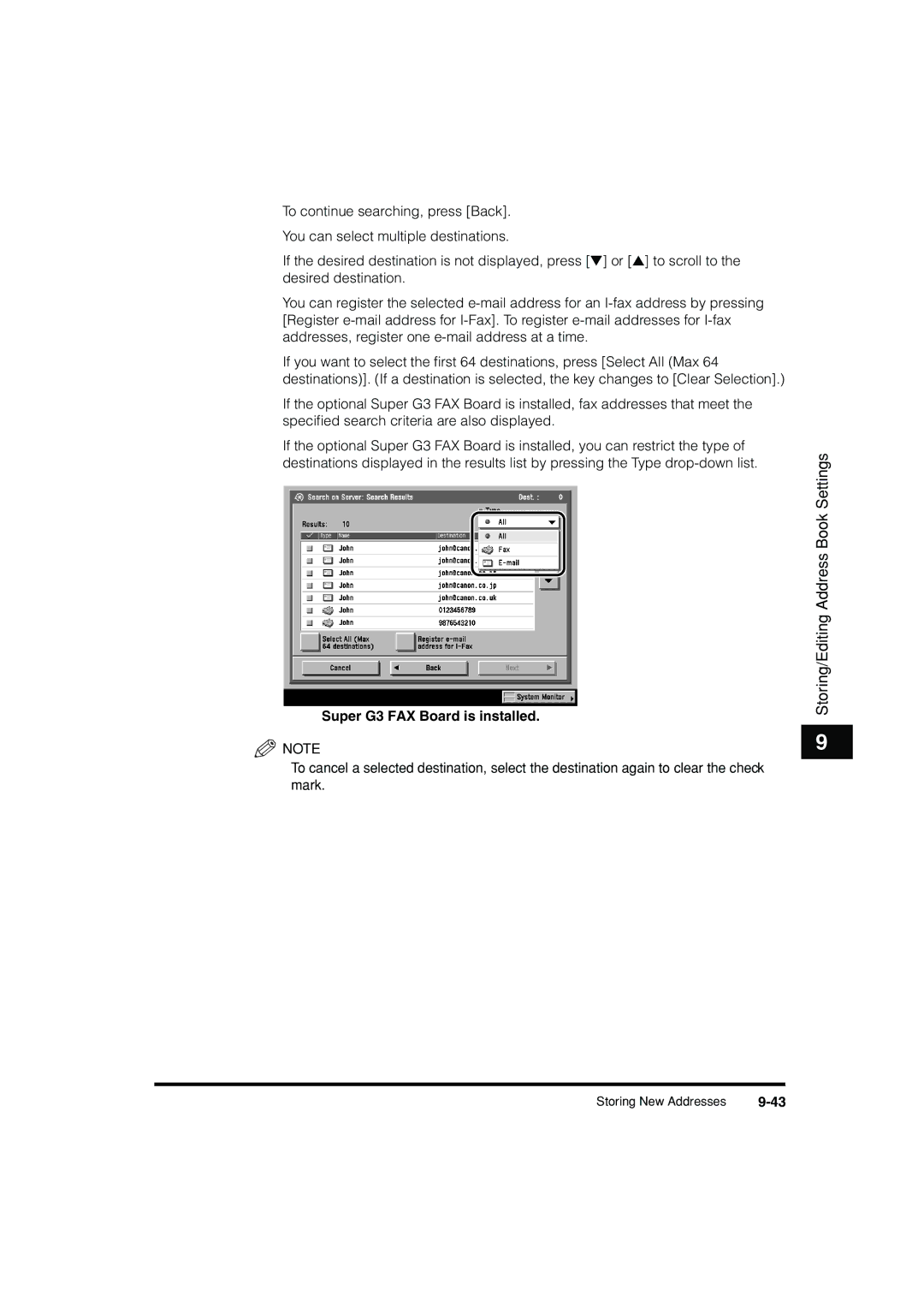 Canon C3200 manual Super G3 FAX Board is installed 