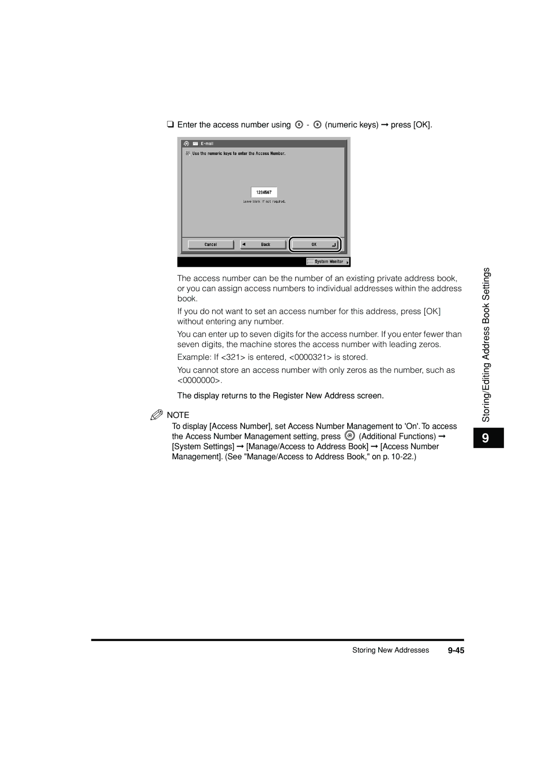 Canon C3200 manual Storing/Editing Address Book Settings 