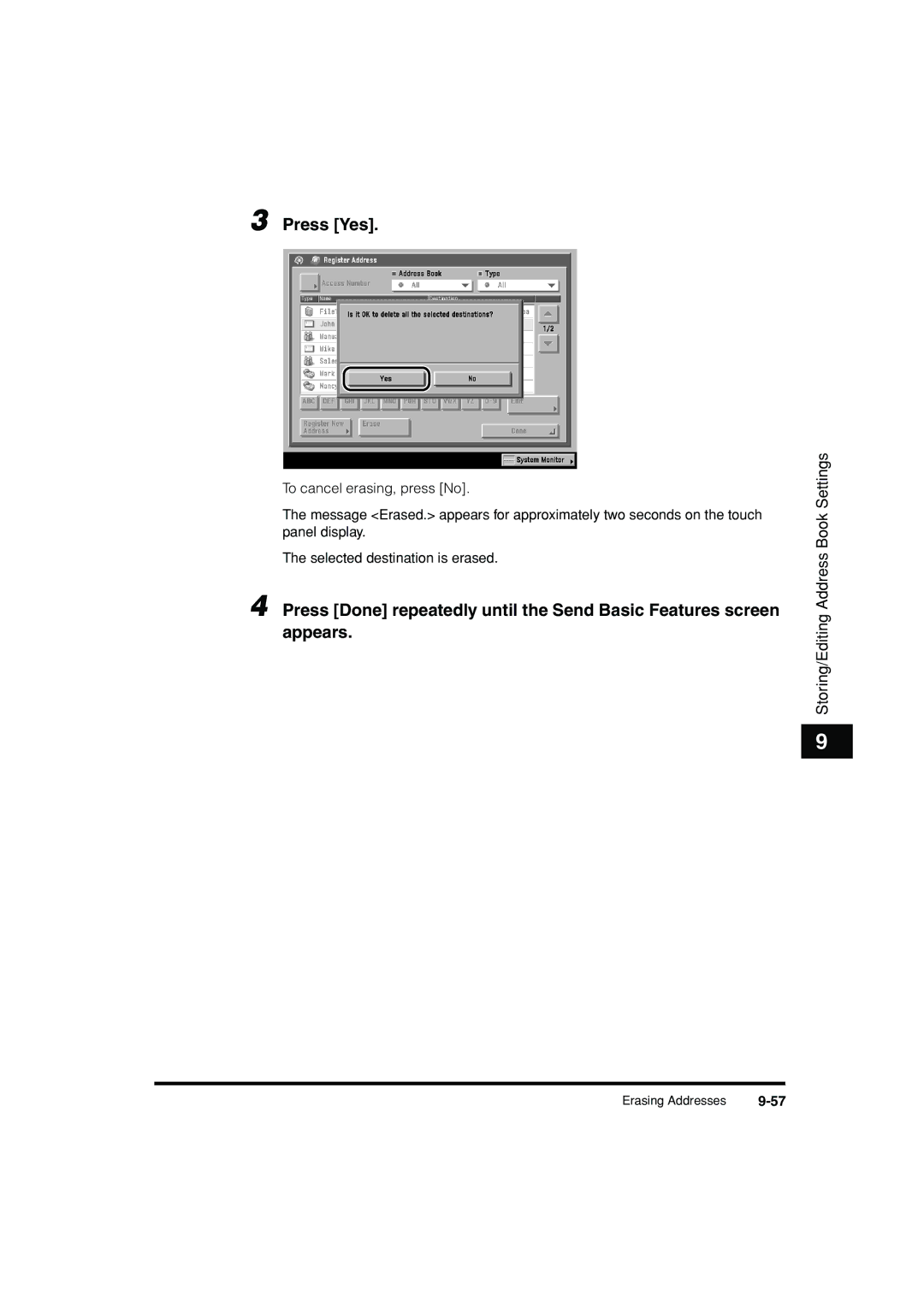 Canon C3200 manual Press Yes 