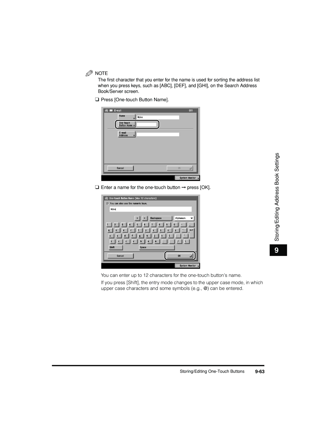 Canon C3200 manual Storing/Editing Address Book Settings 