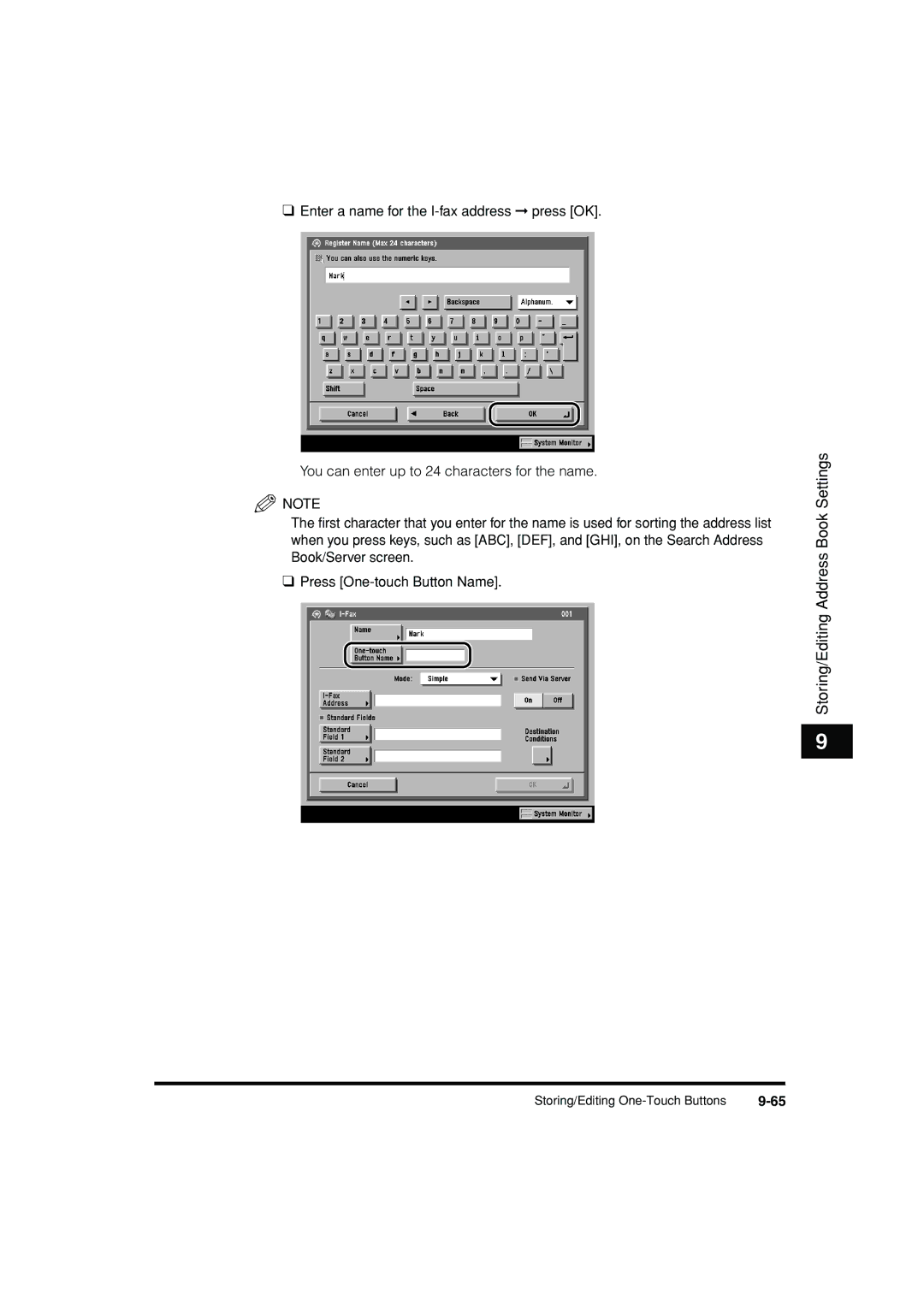 Canon C3200 manual Storing/Editing Address Book Settings 