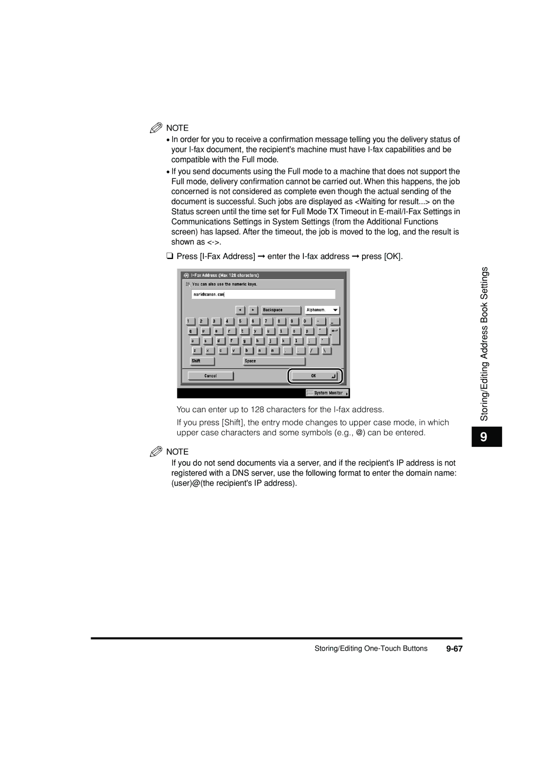 Canon C3200 manual Storing/Editing Address Book Settings 