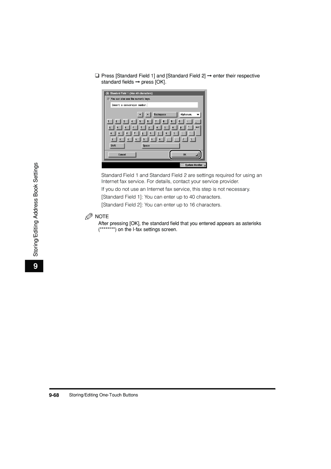 Canon C3200 manual 68Storing/Editing One-Touch Buttons 